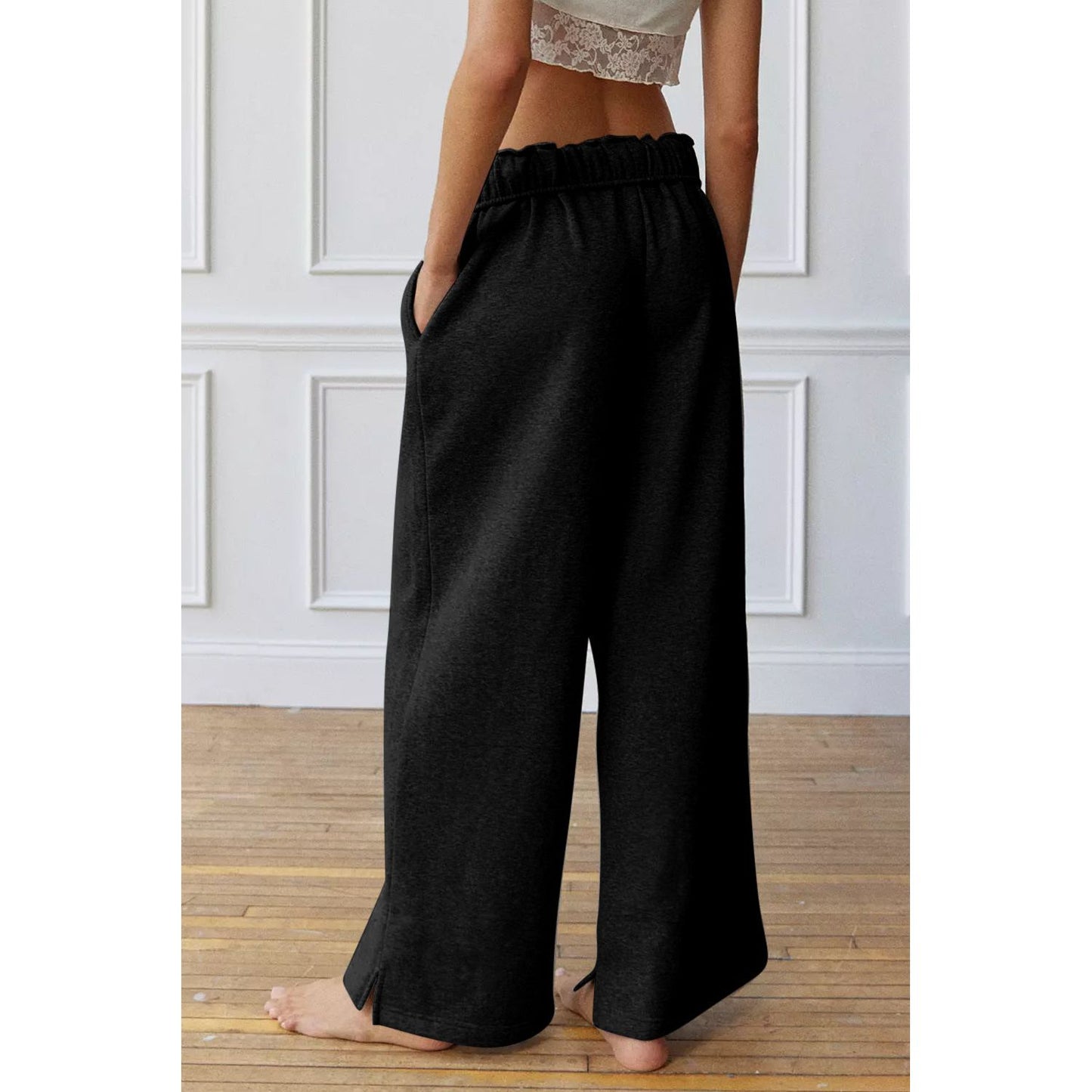 Drawstring Wide Leg Active Pants