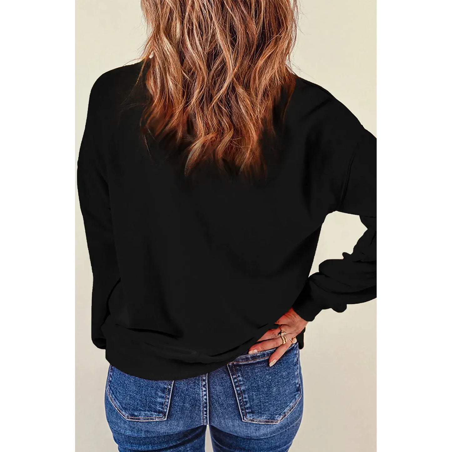 Sequin Football Long Sleeve Sweatshirt