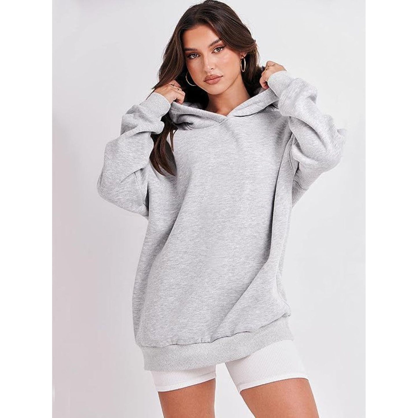 Dropped Shoulder Long Sleeve Hoodie