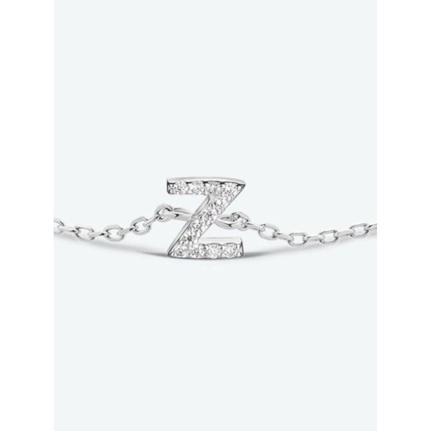 V To Z Zircon 925 Sterling Silver Bracelet