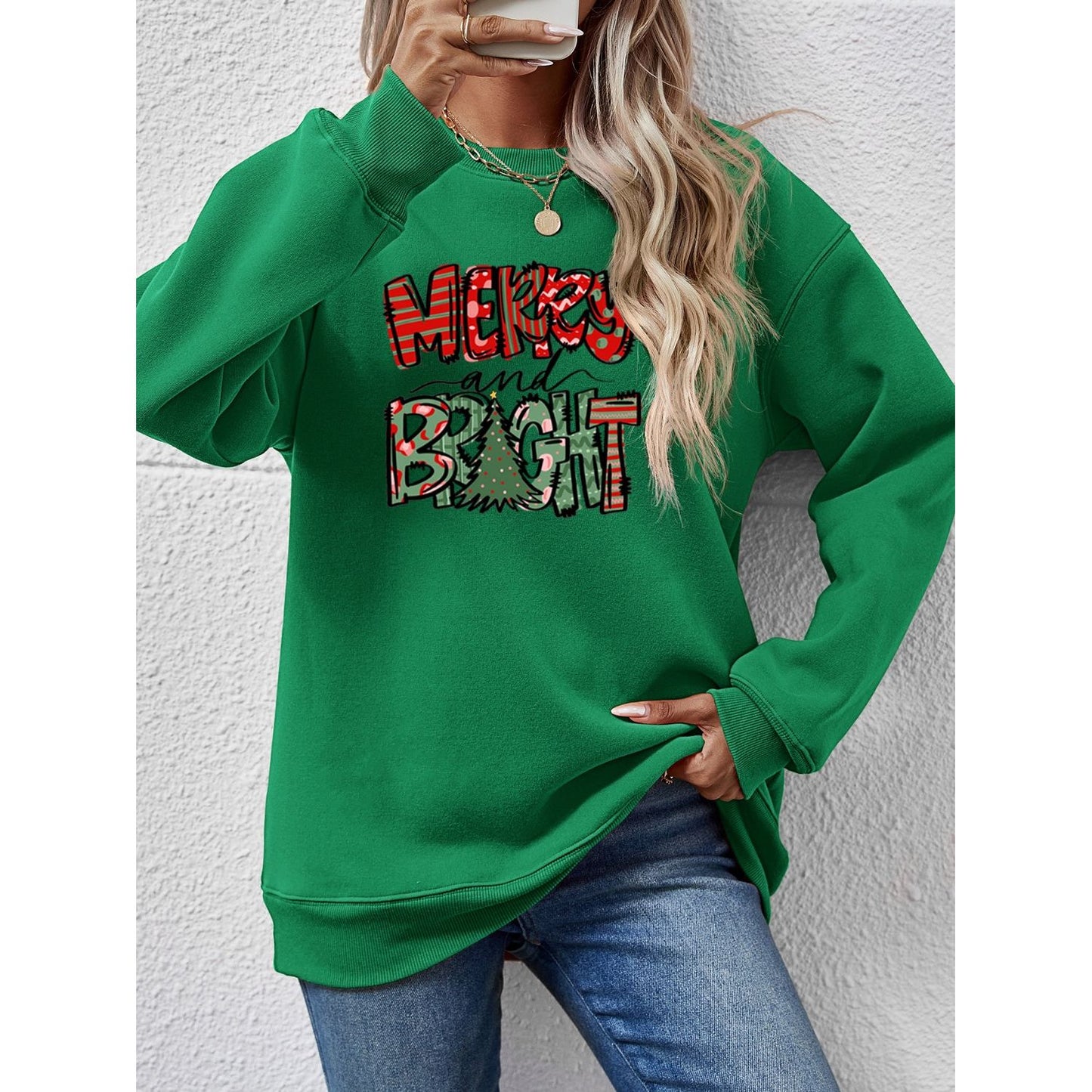 MERRY AND BRIGHT Long Sleeve Sweatshirt