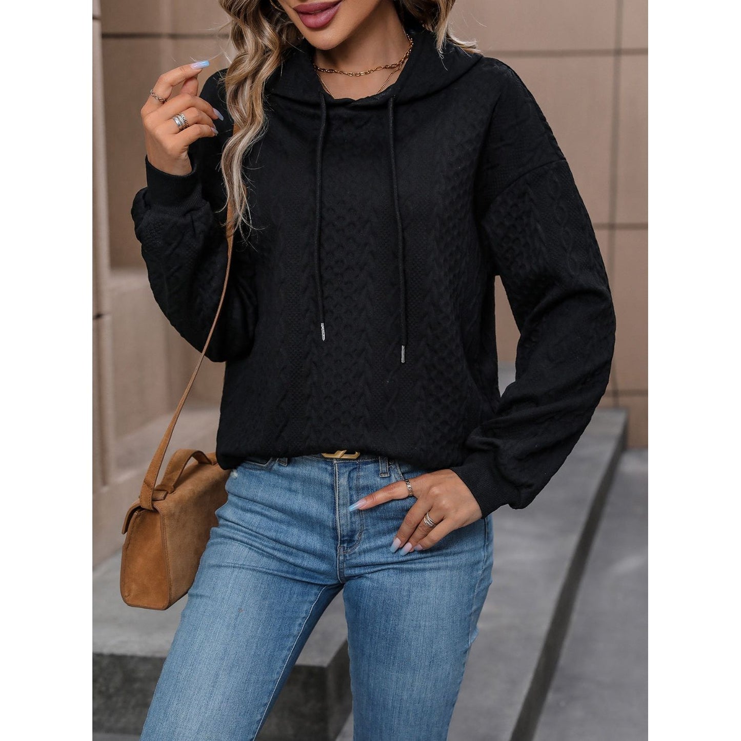 Drawstring Long Sleeve Hoodie