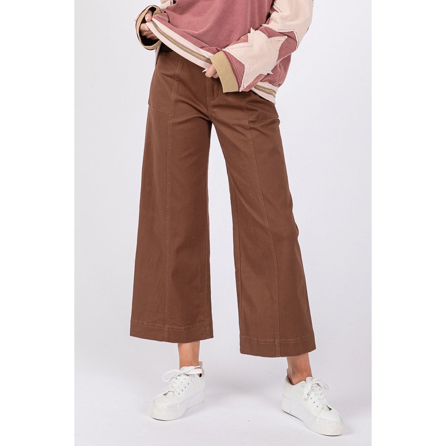 SAGE + FIG Wide Leg Cropped Pants