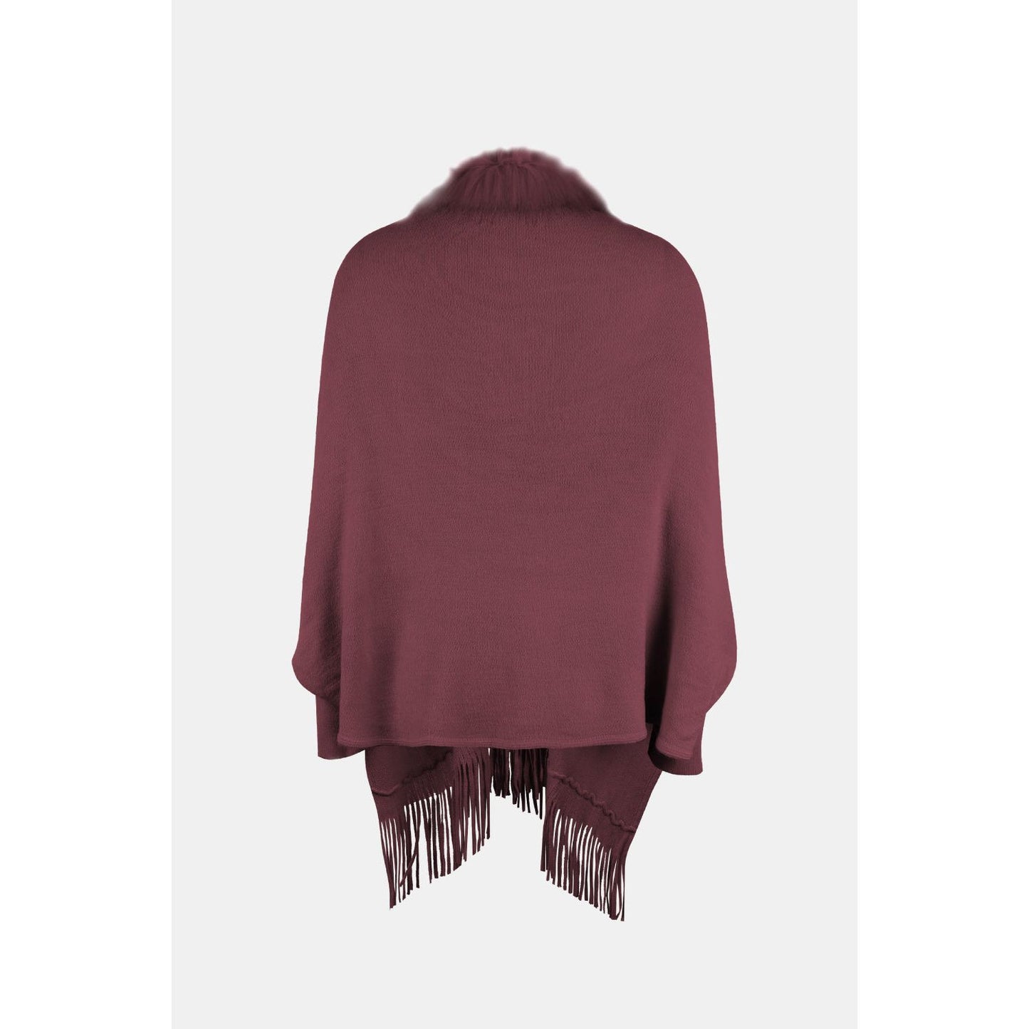 Fringe Open Front Long Sleeve Poncho