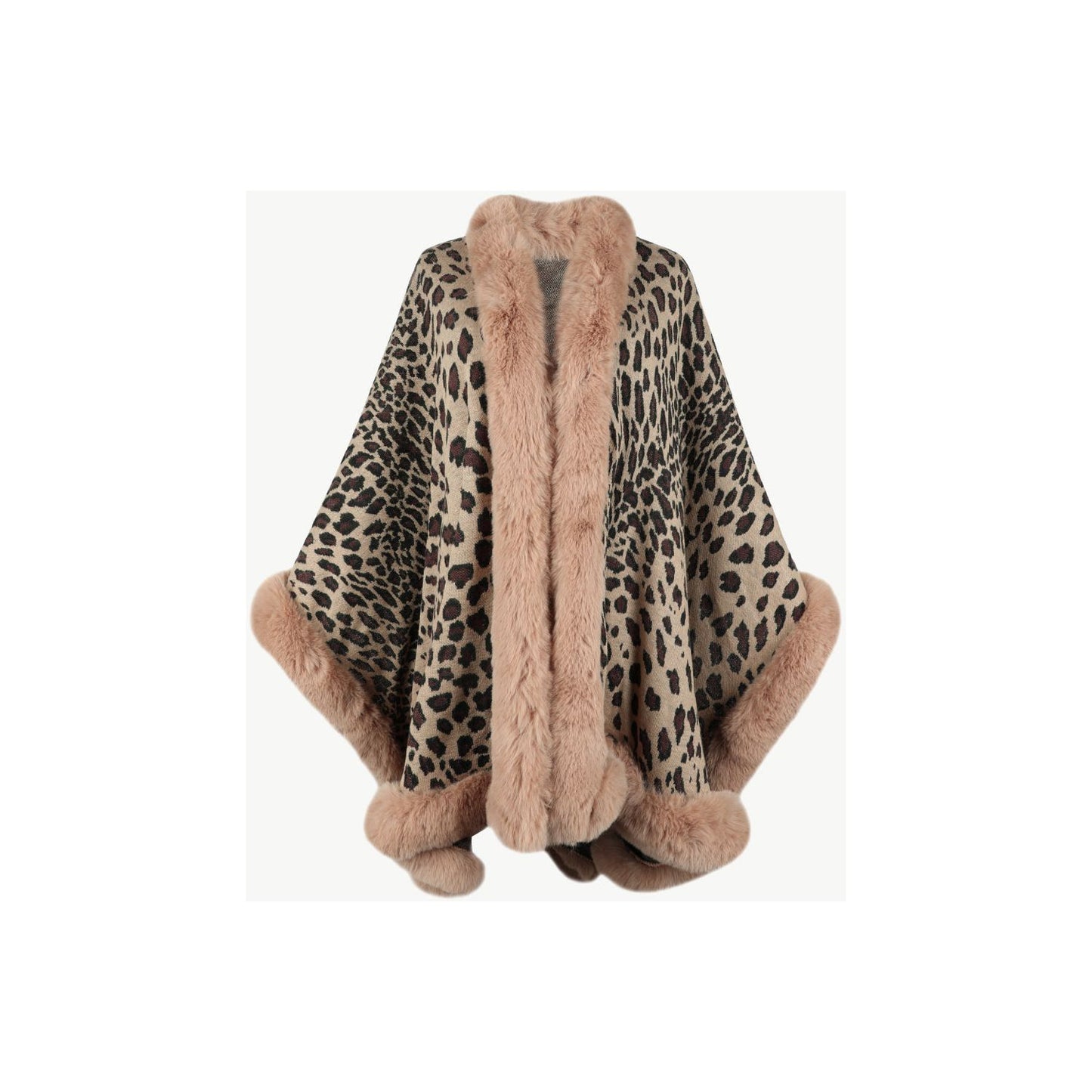 Leopard Open Front Poncho