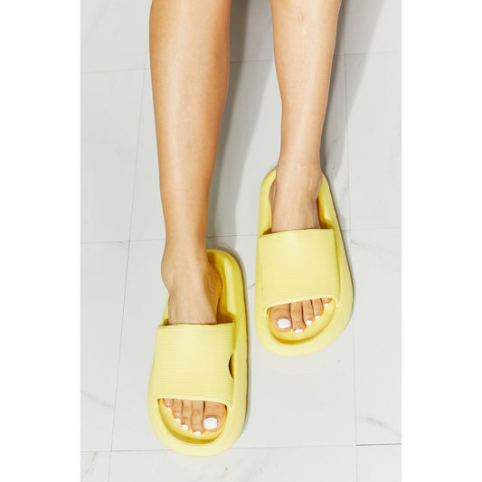 MMShoes Arms Around Me Open Toe Slide in Yellow