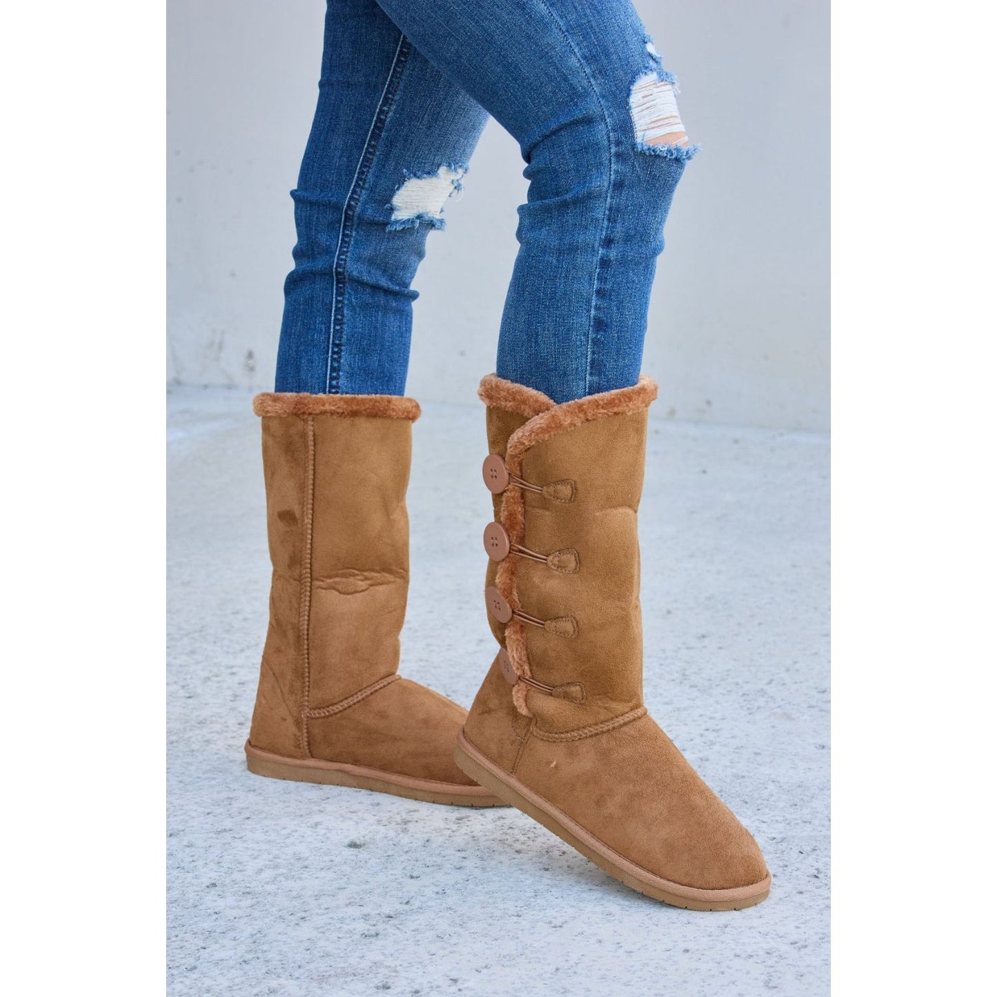 Forever Link Warm Fur Lined Flat Boots