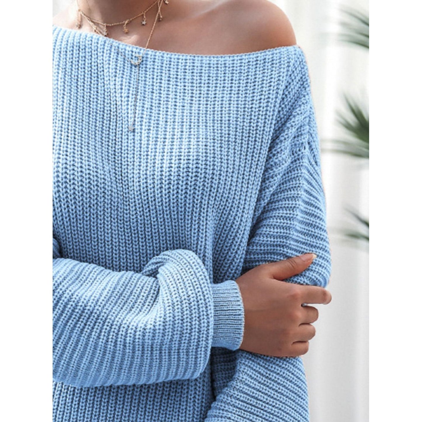 Rib-Knit Mini Sweater Dress