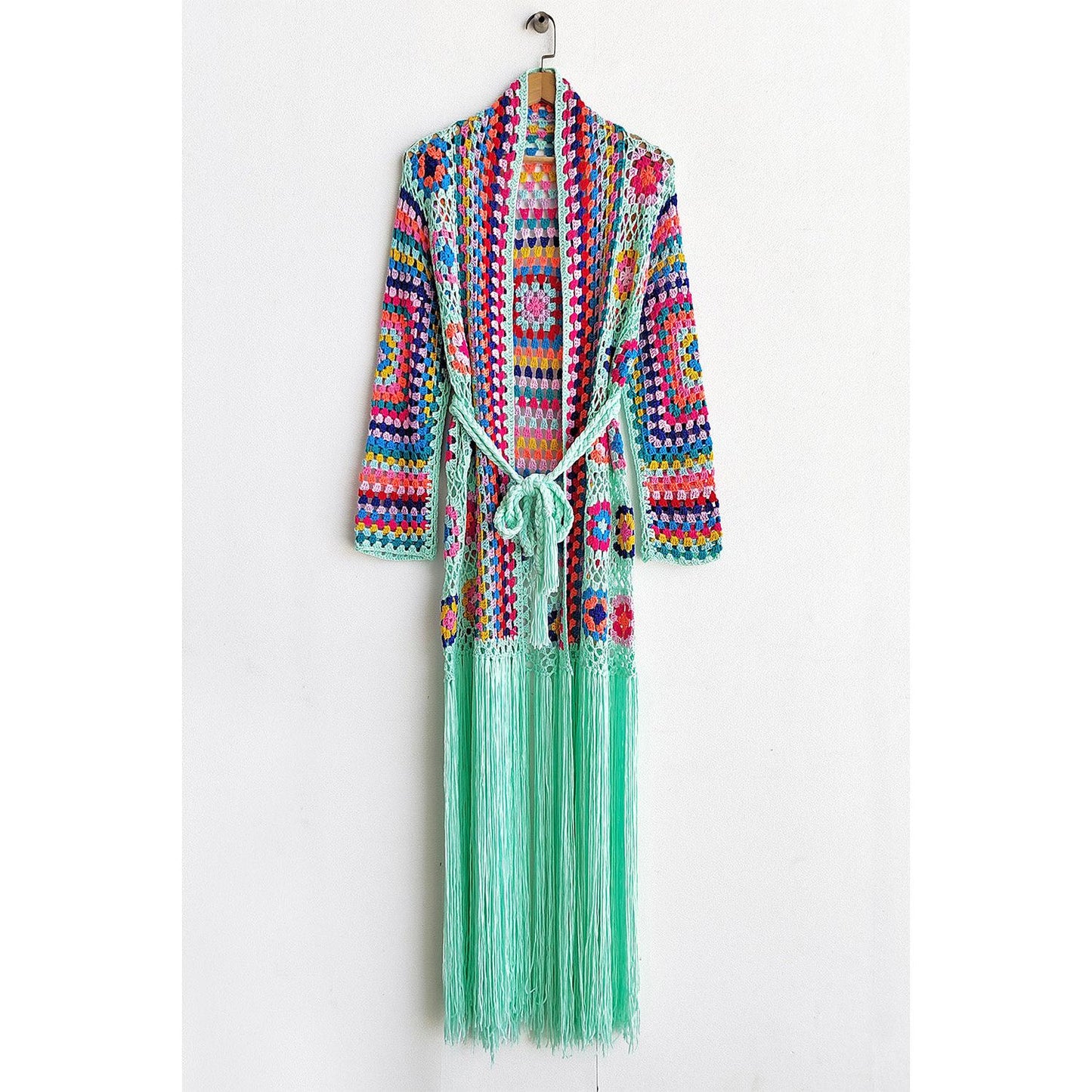 Fringe Tied Long Sleeve Cardigan