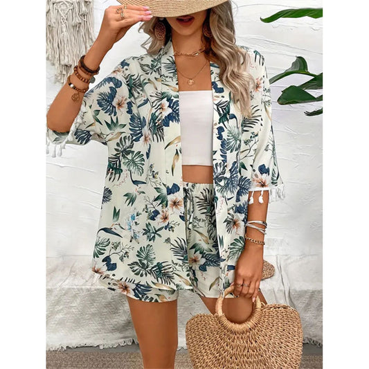 Printed Half Sleeve Top and Shorts Set