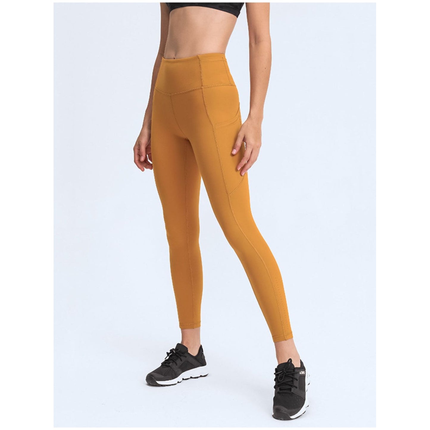 Wide Waistband Leggings with Pockets