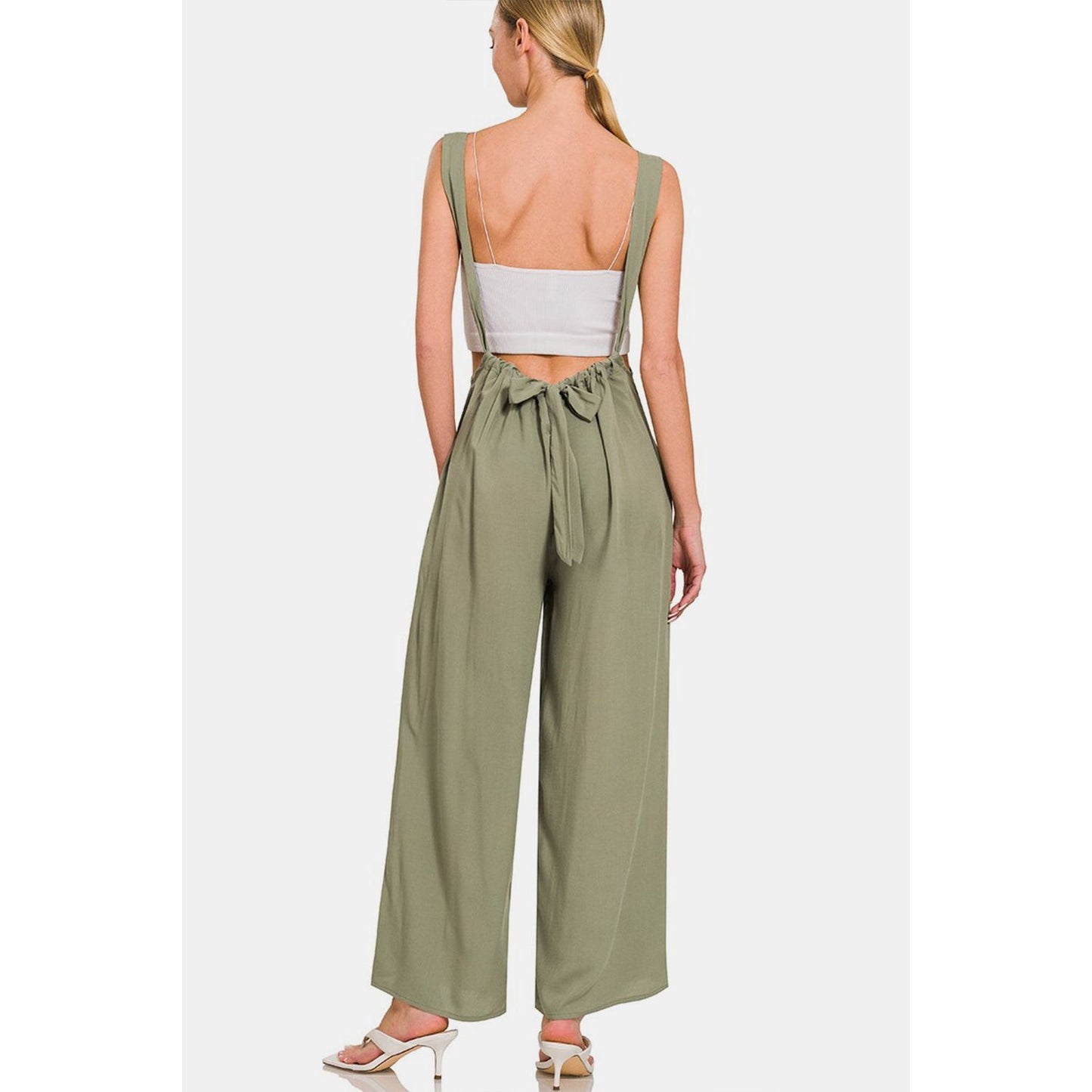 Zenana Pocketed Wide Strap Wide Leg Overalls