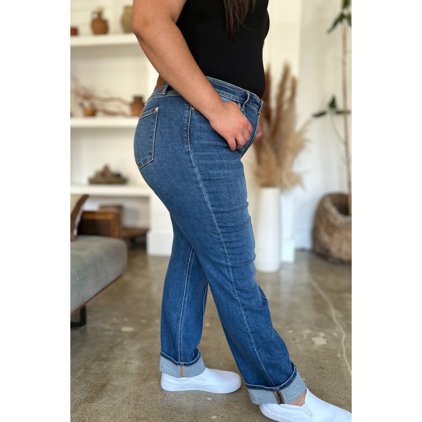 Judy Blue Full Size High Waist Front Seam Detail Straight Jeans