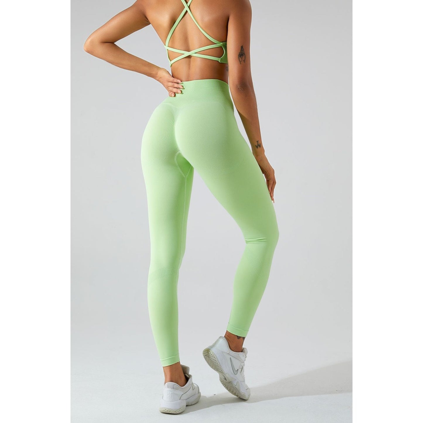 Crisscross Scoop Neck Top and High Waist Pants Active Set