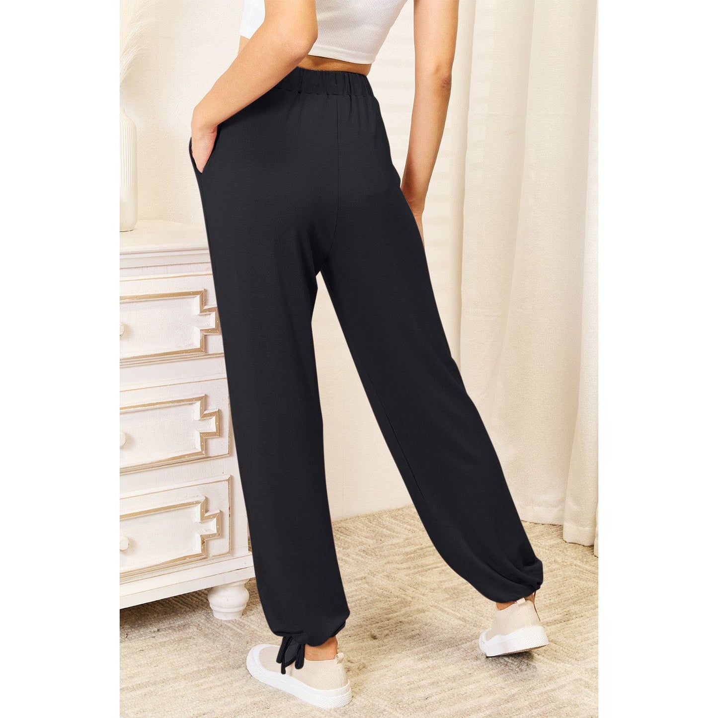 Basic Bae Full Size Soft Rayon Drawstring Waist Pants with Pockets