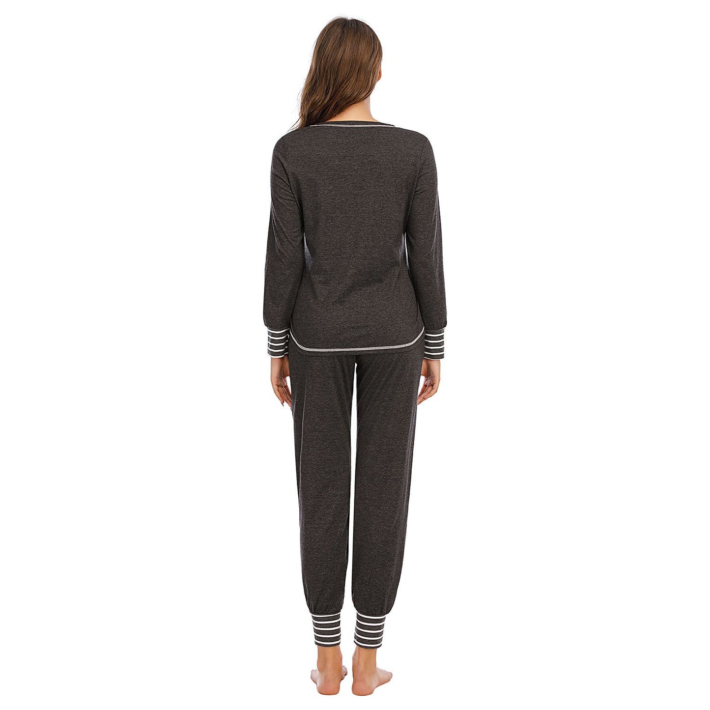 Round Neck Top and Pants Lounge Set