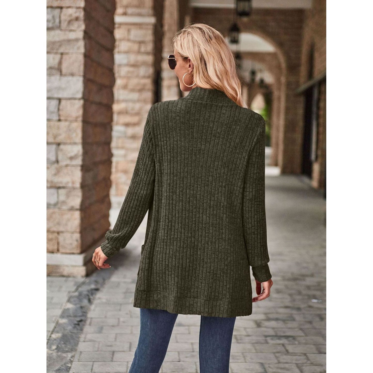 Open Front Cardigan with Pockets