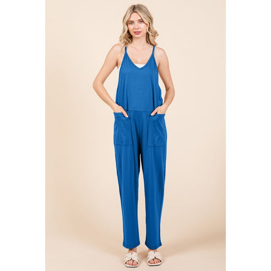 Culture Code Full Size Sleeveless Jumpsuit with Pockets