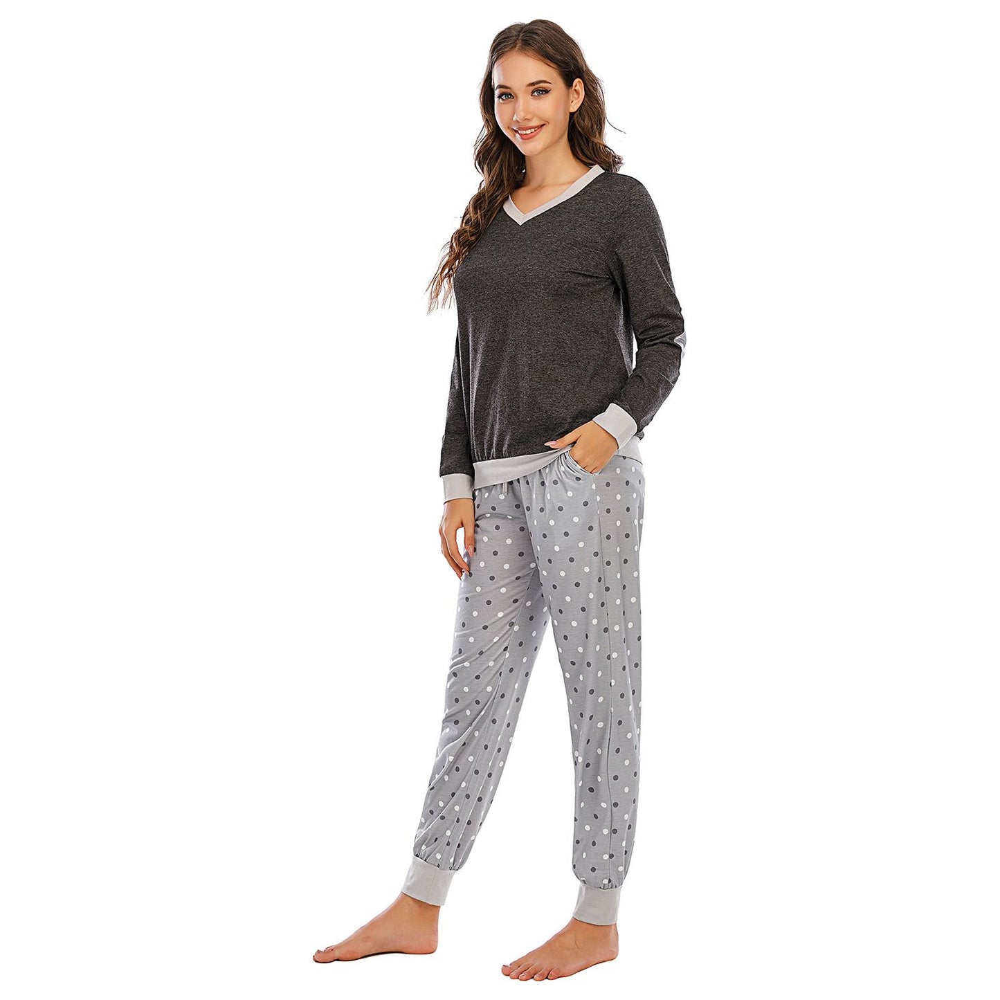 Long Sleeve Top and Polka Dot Pants Set