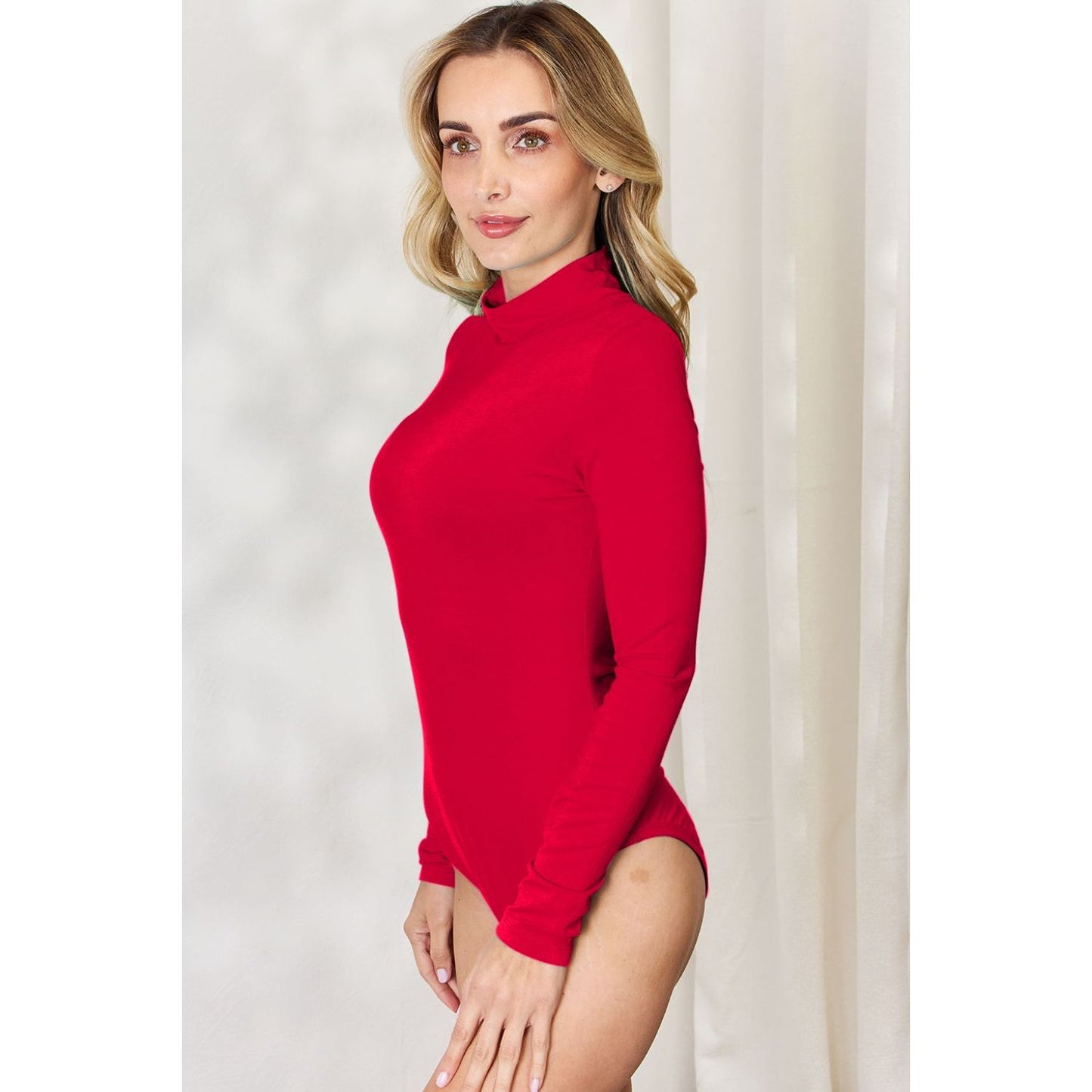 Basic Bae Full Size Mock Neck Long Sleeve Bodysuit