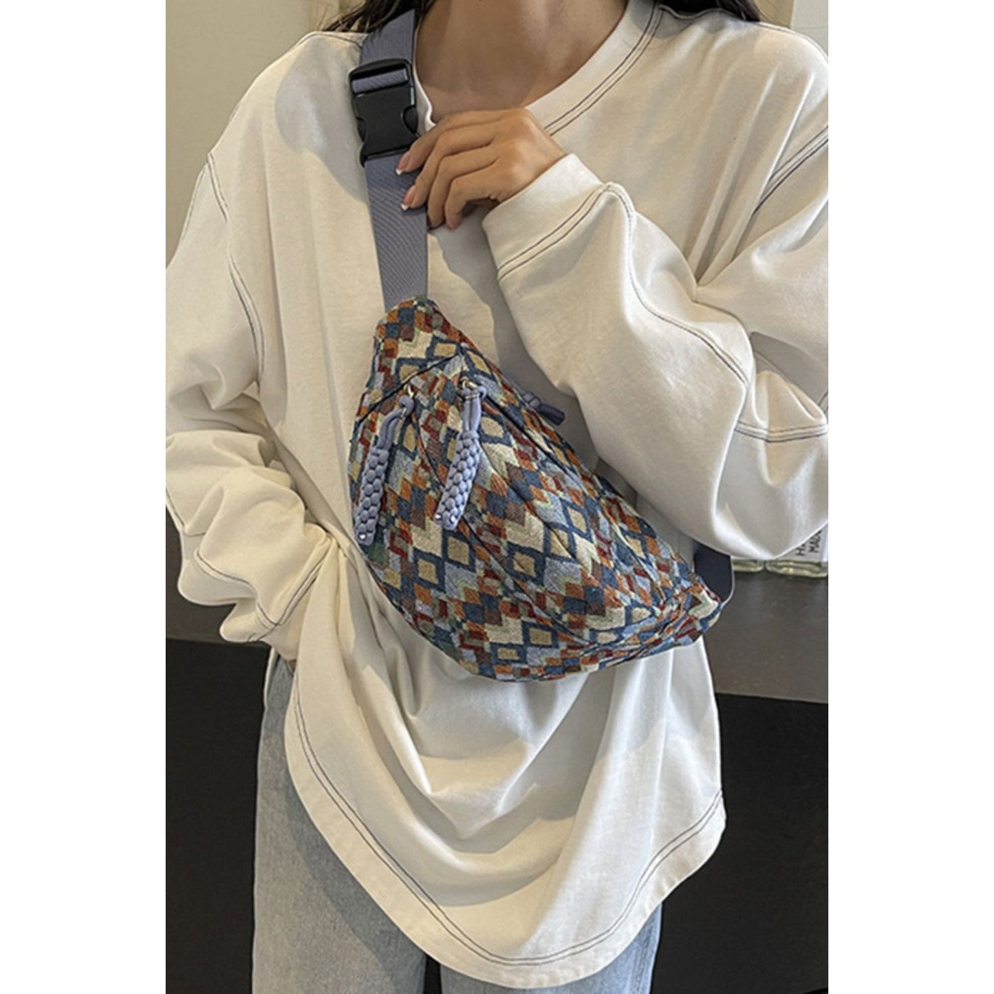 Adjustable Strap Canvas Sling Bag