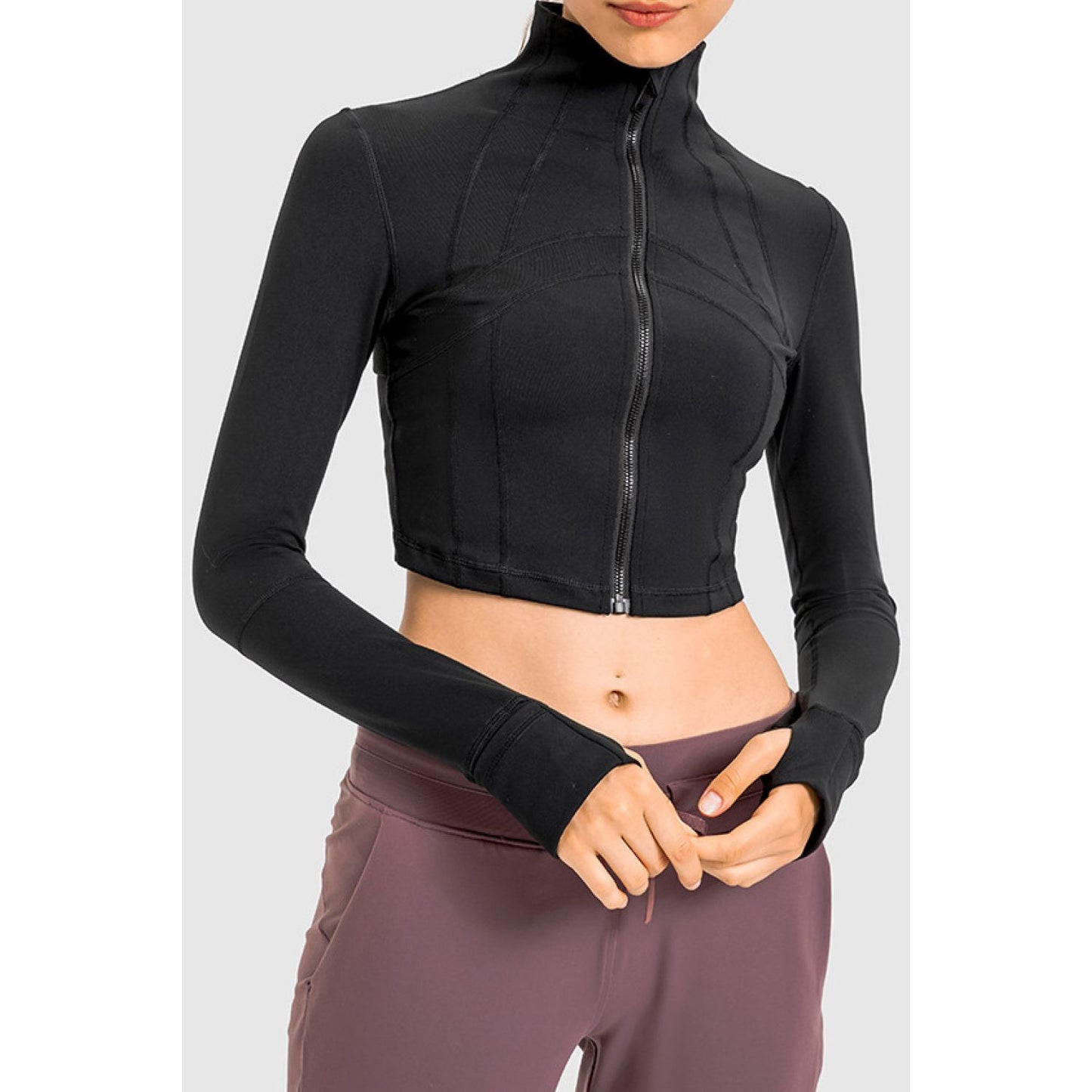 Zip Front Cropped Sports Jacket