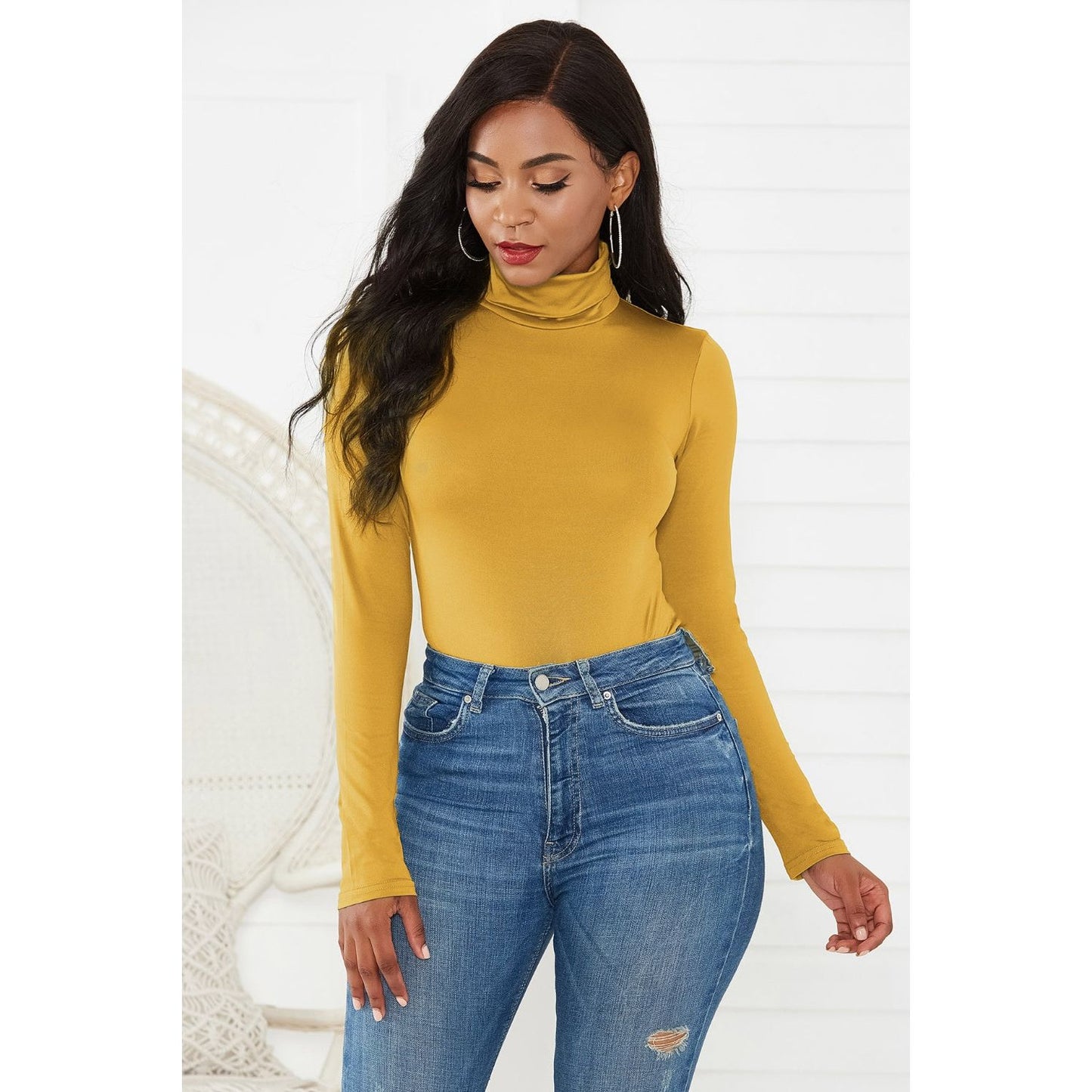 Turtleneck Long Sleeve Bodysuit