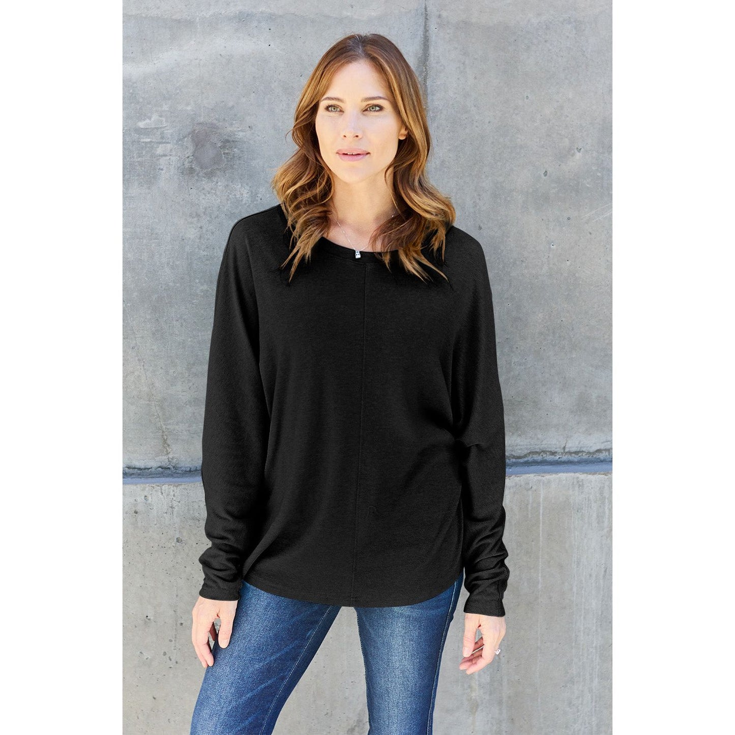 Double Take Full Size Round Neck Long Sleeve T-Shirt