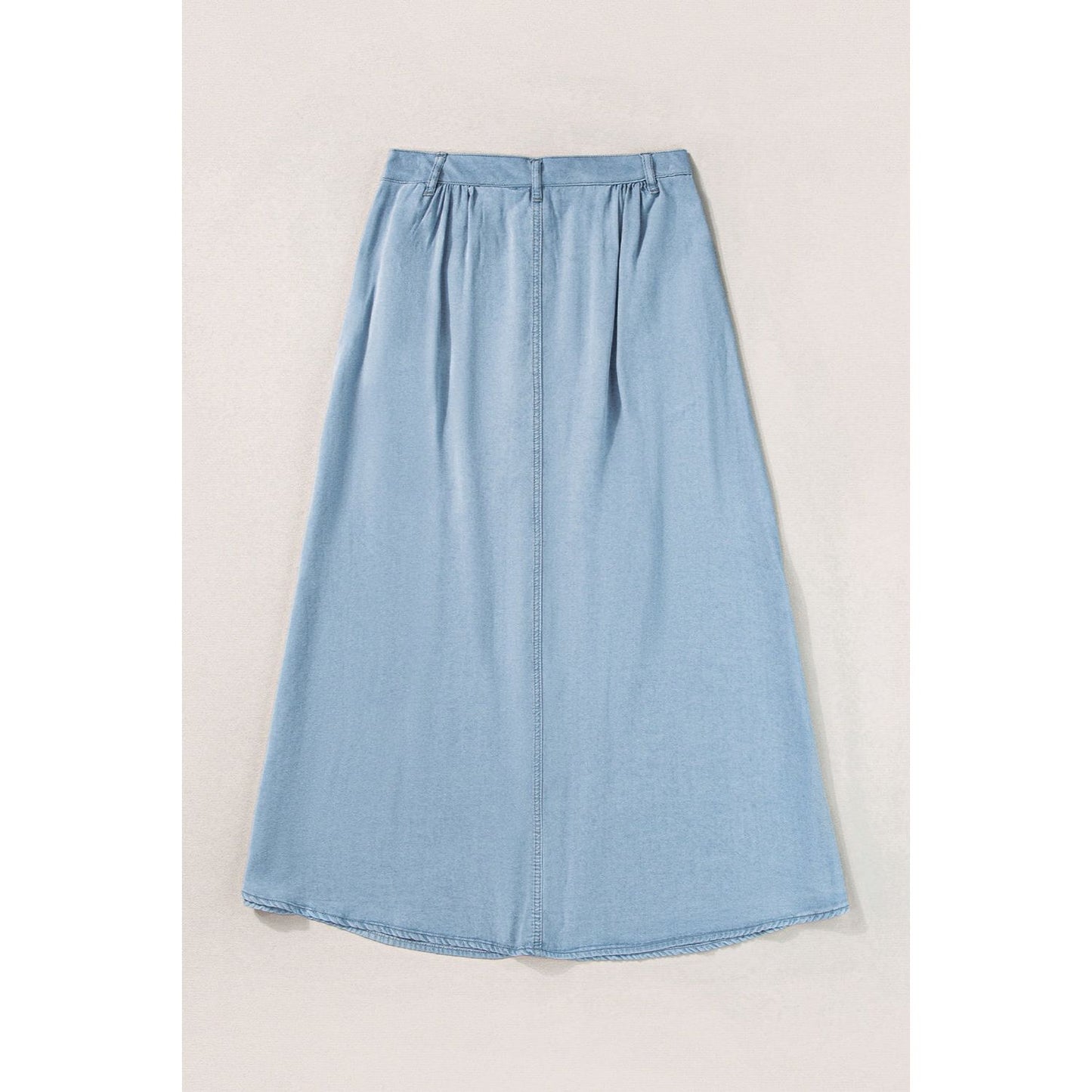 Snap Down High Waist Denim Skirt