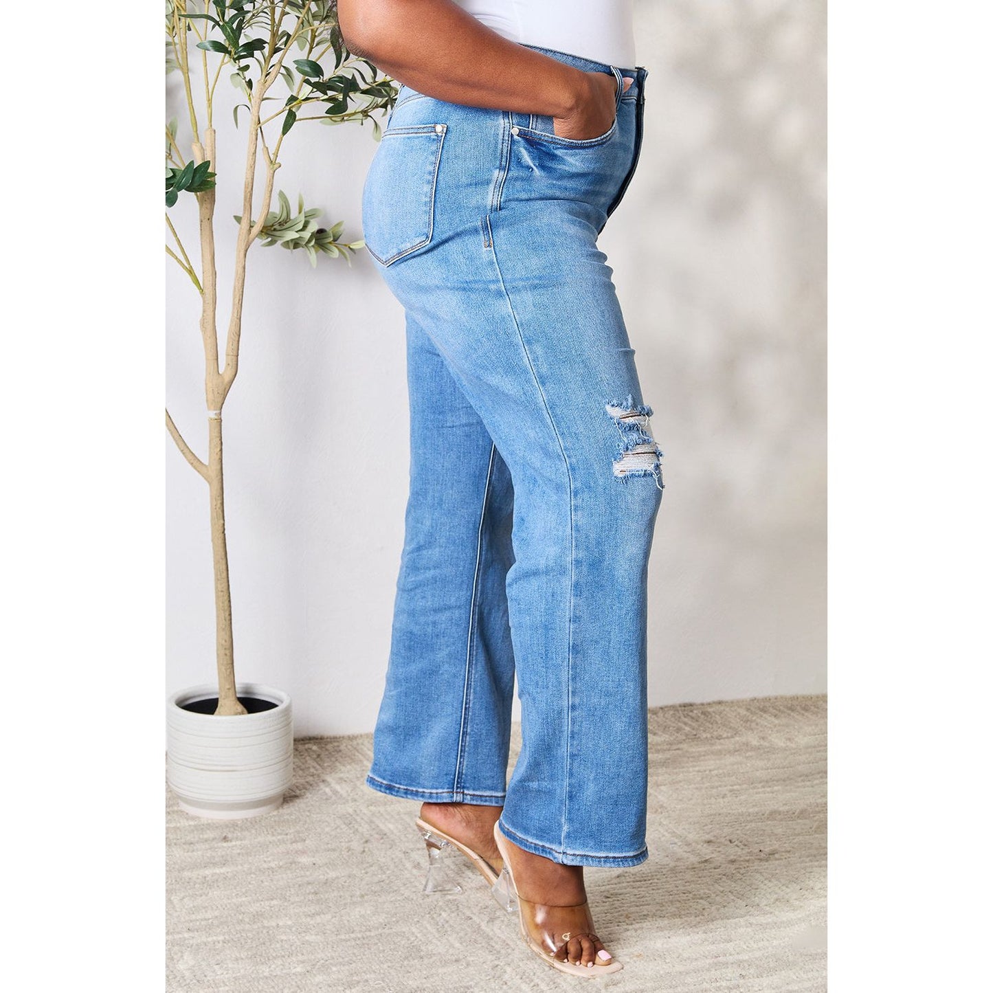 Judy Blue Full Size High Waist Distressed Jeans