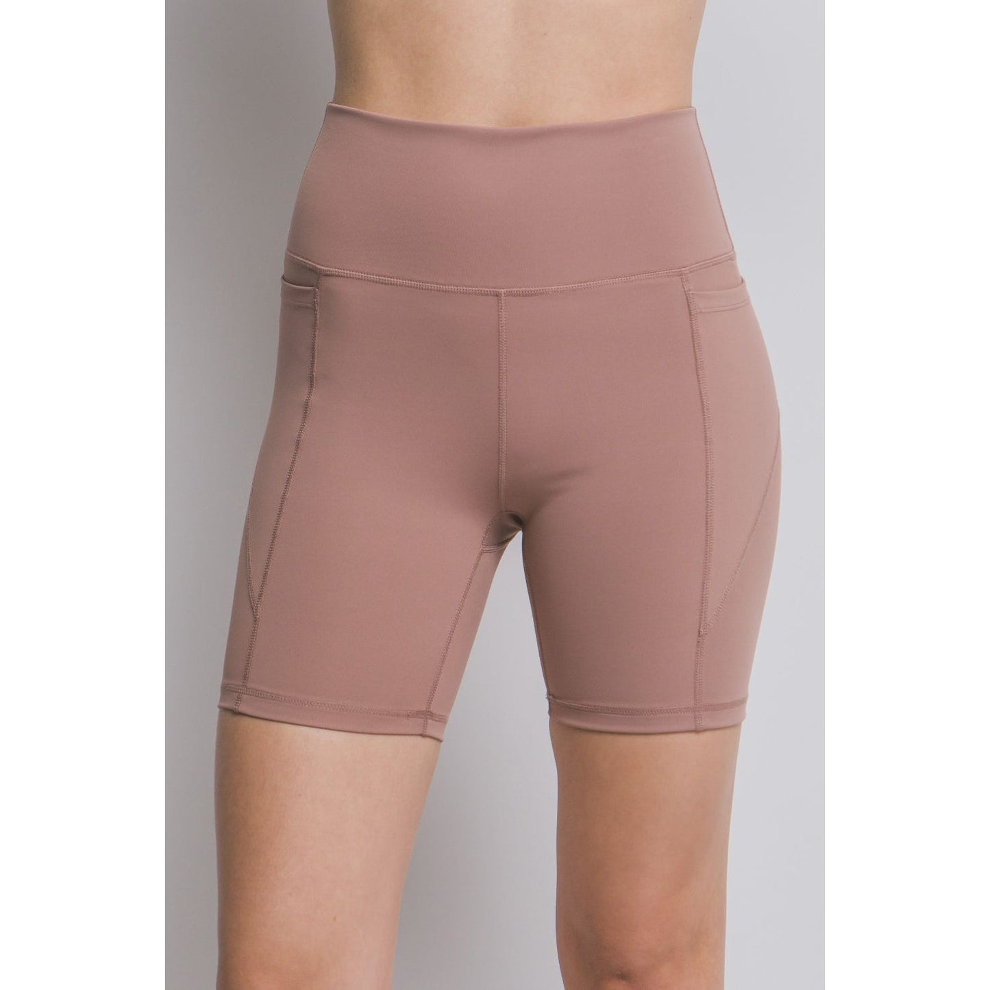 Love Tree High Waist Seam Detail Active Shorts