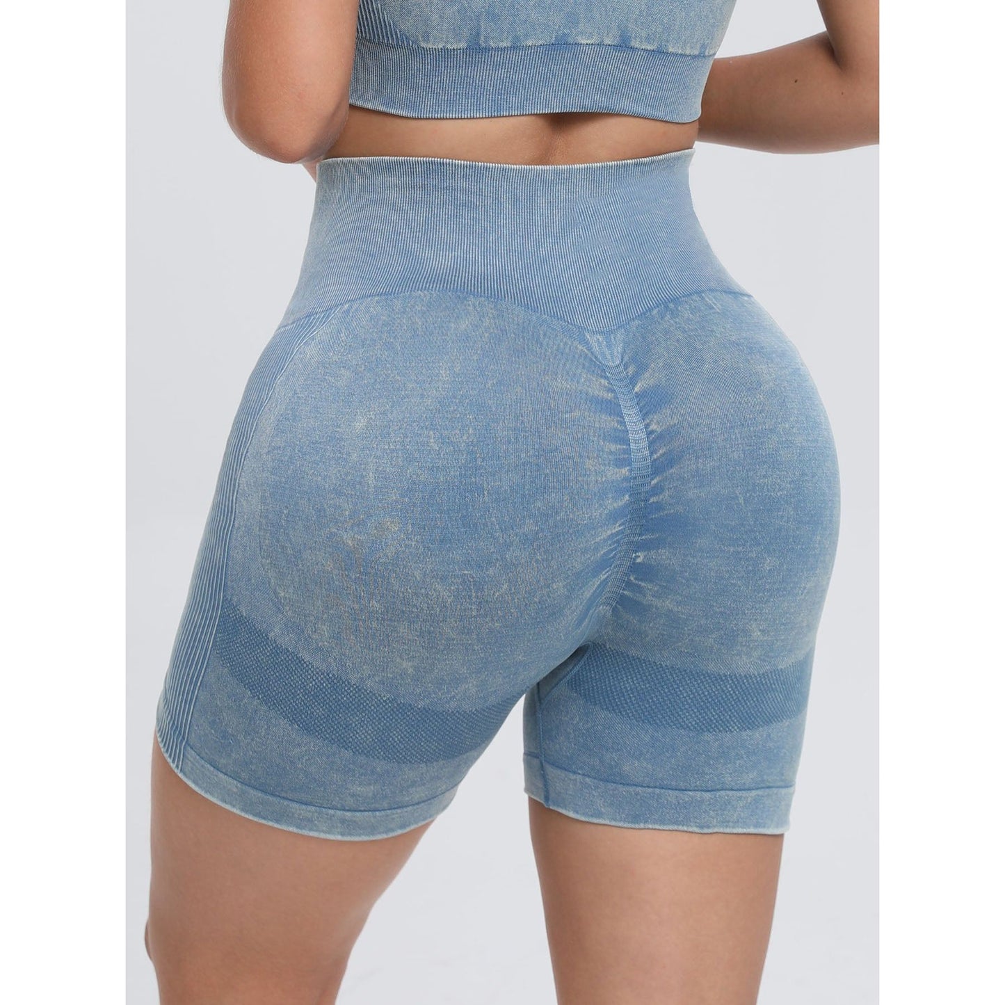 Washed High Waist Active Shorts