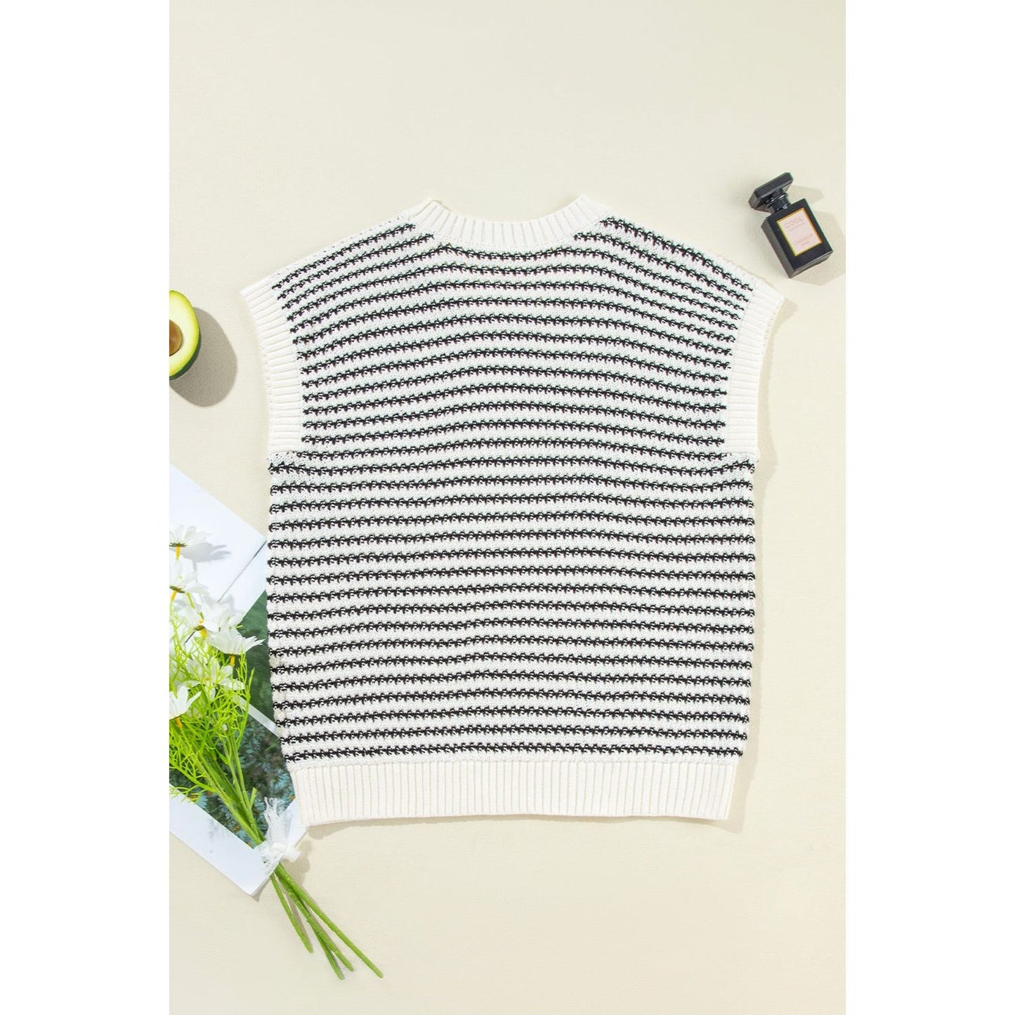 Striped Round Neck Sweater Vest