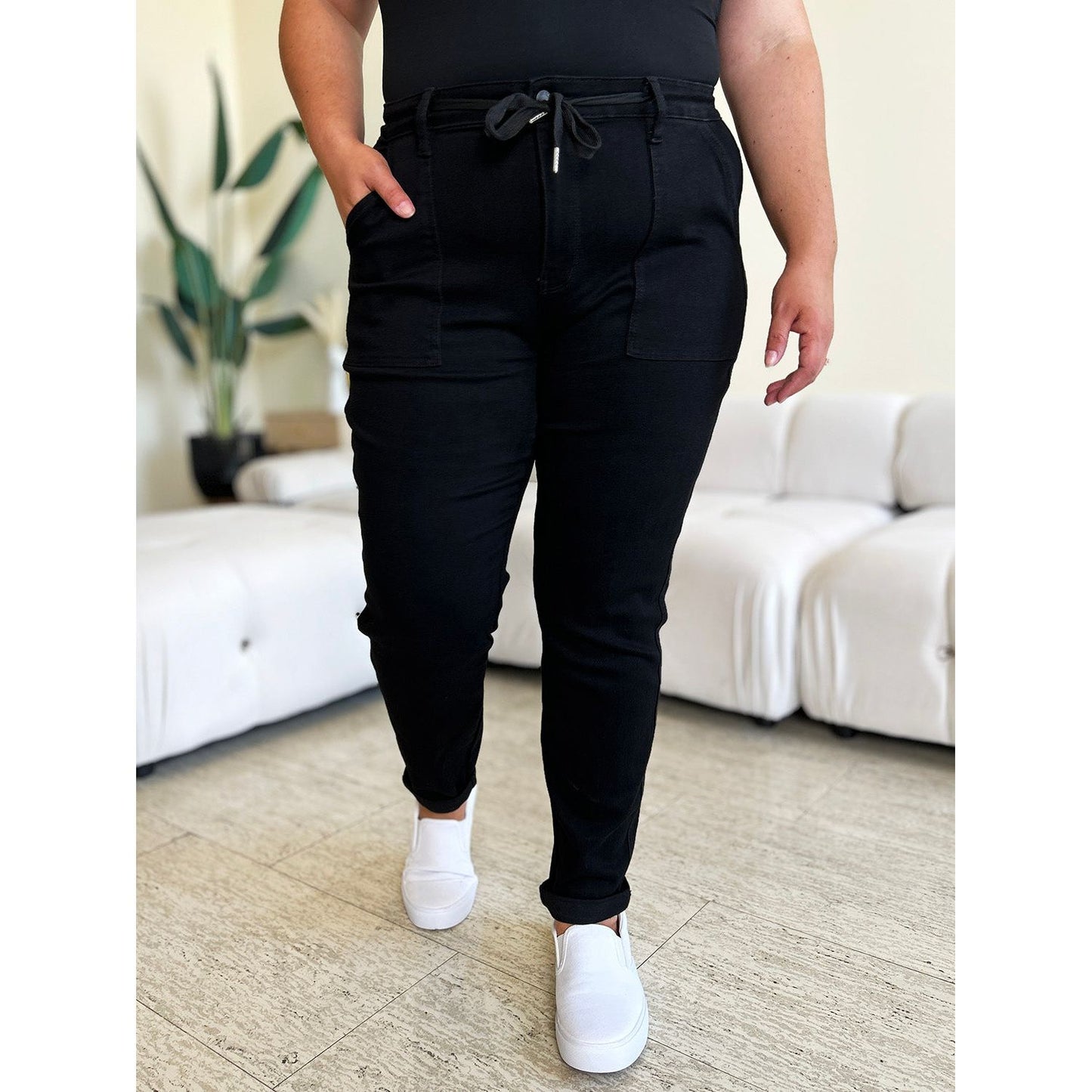 Judy Blue Full Size High Waist Double Roll Cuff Jeans