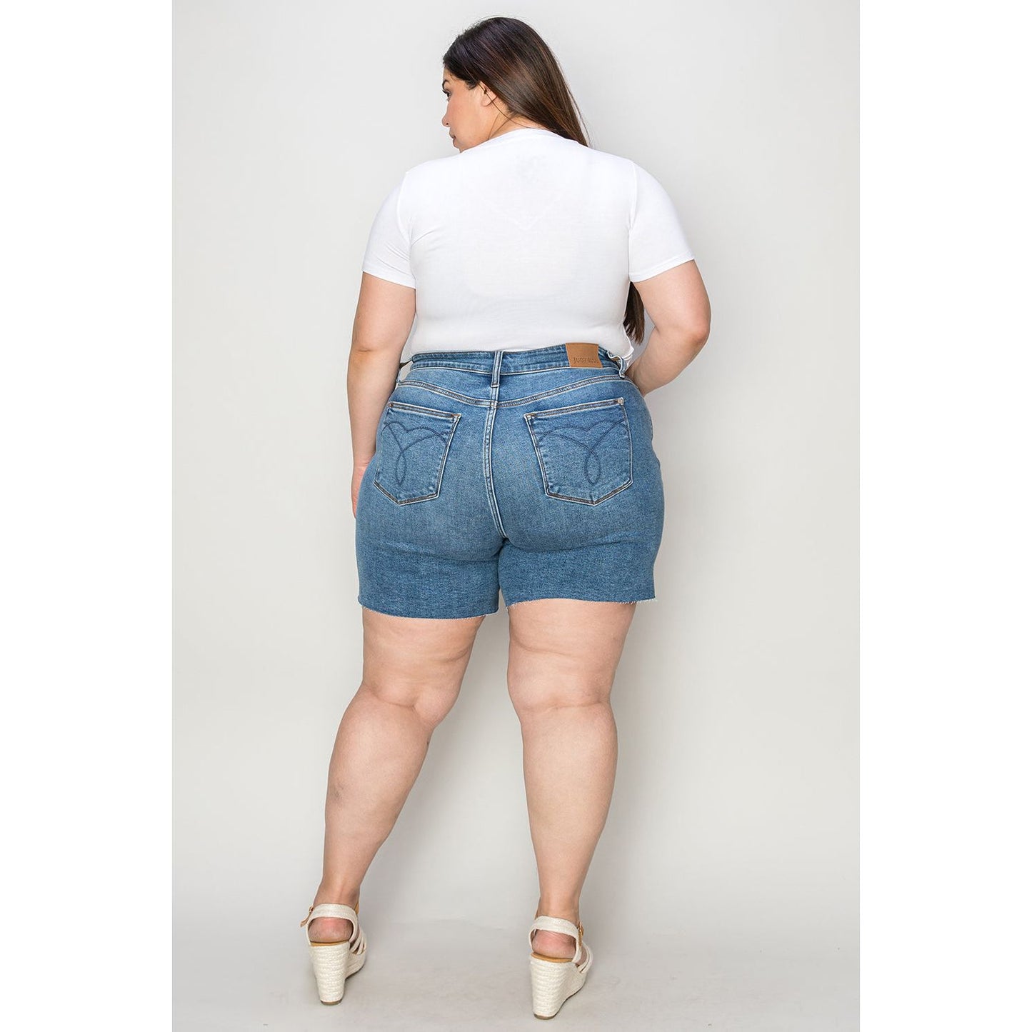 Judy Blue Full Size High Waist Slim Denim Shorts