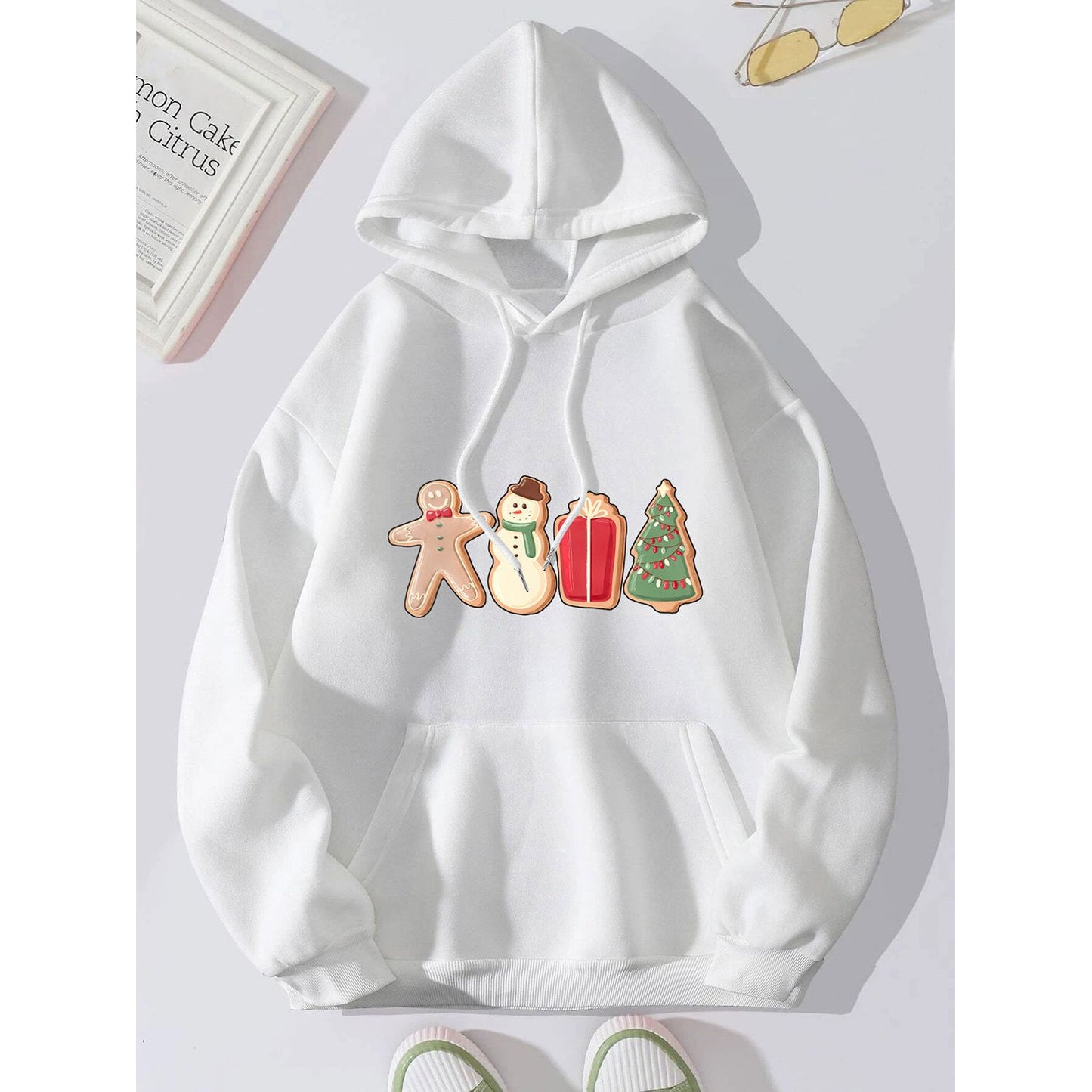 Graphic Drawstring Hoodie with Pocket