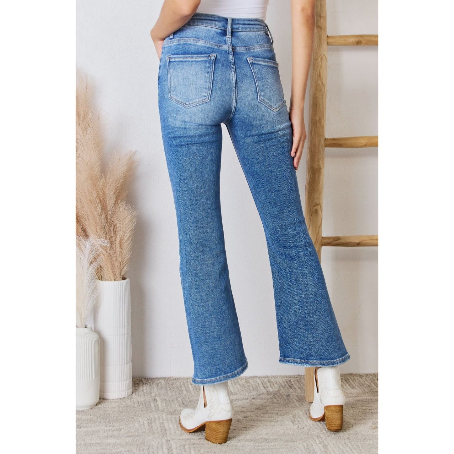 RISEN Full Size High Rise Ankle Flare Jeans