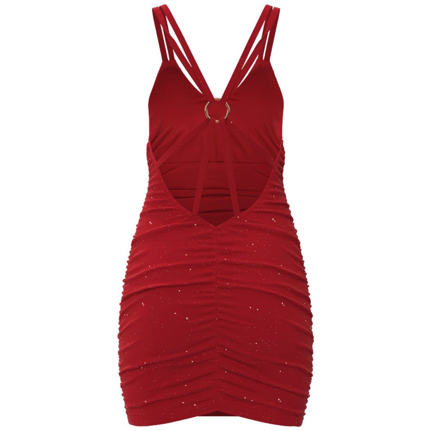 Glitter Double Spaghetti Straps Mini Dress