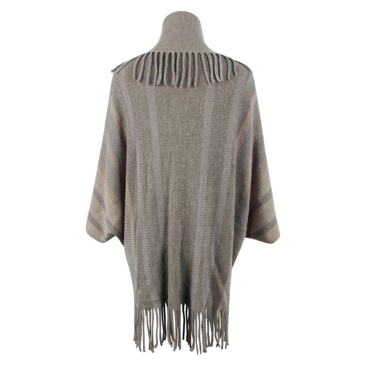 Fringe Detail Open Front Poncho