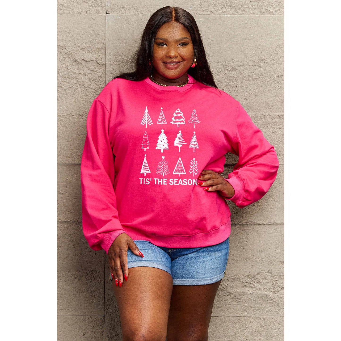 Simply Love Full Size Christmas Tree Graphic Sweatshirt