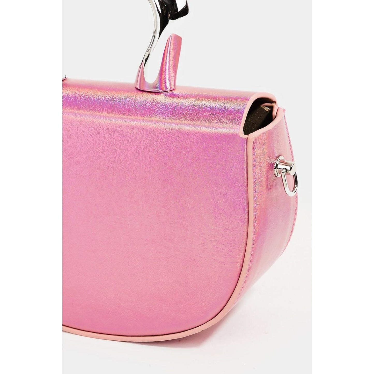 Fame Glossy Semi Circle Top Handle Bag