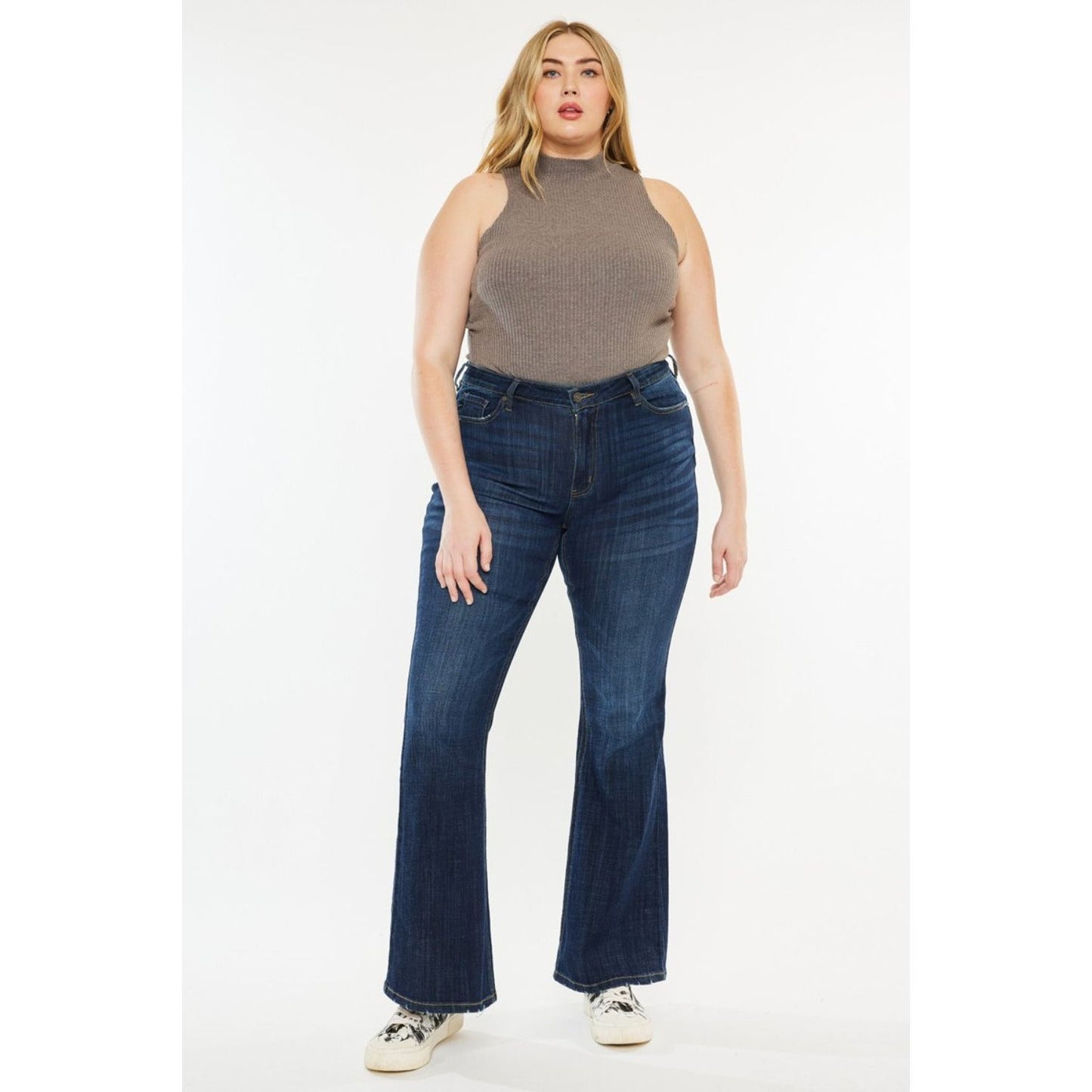 Kancan Full Size Mid Rise Flare Jeans