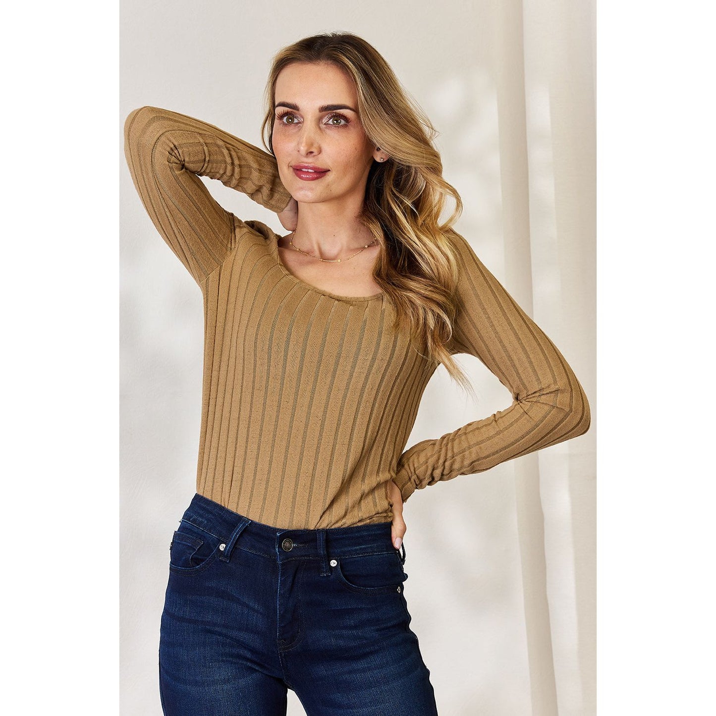 Basic Bae Full Size Ribbed Long Sleeve T-Shirt