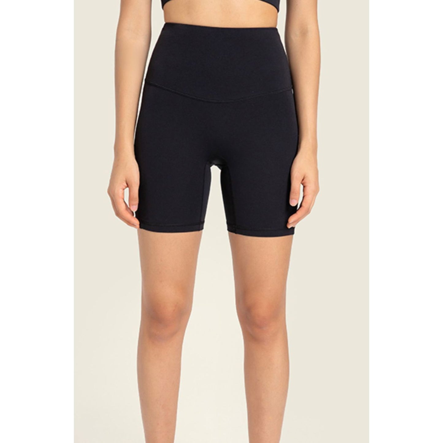 Seamless High-Rise Wide Waistband Biker Shorts