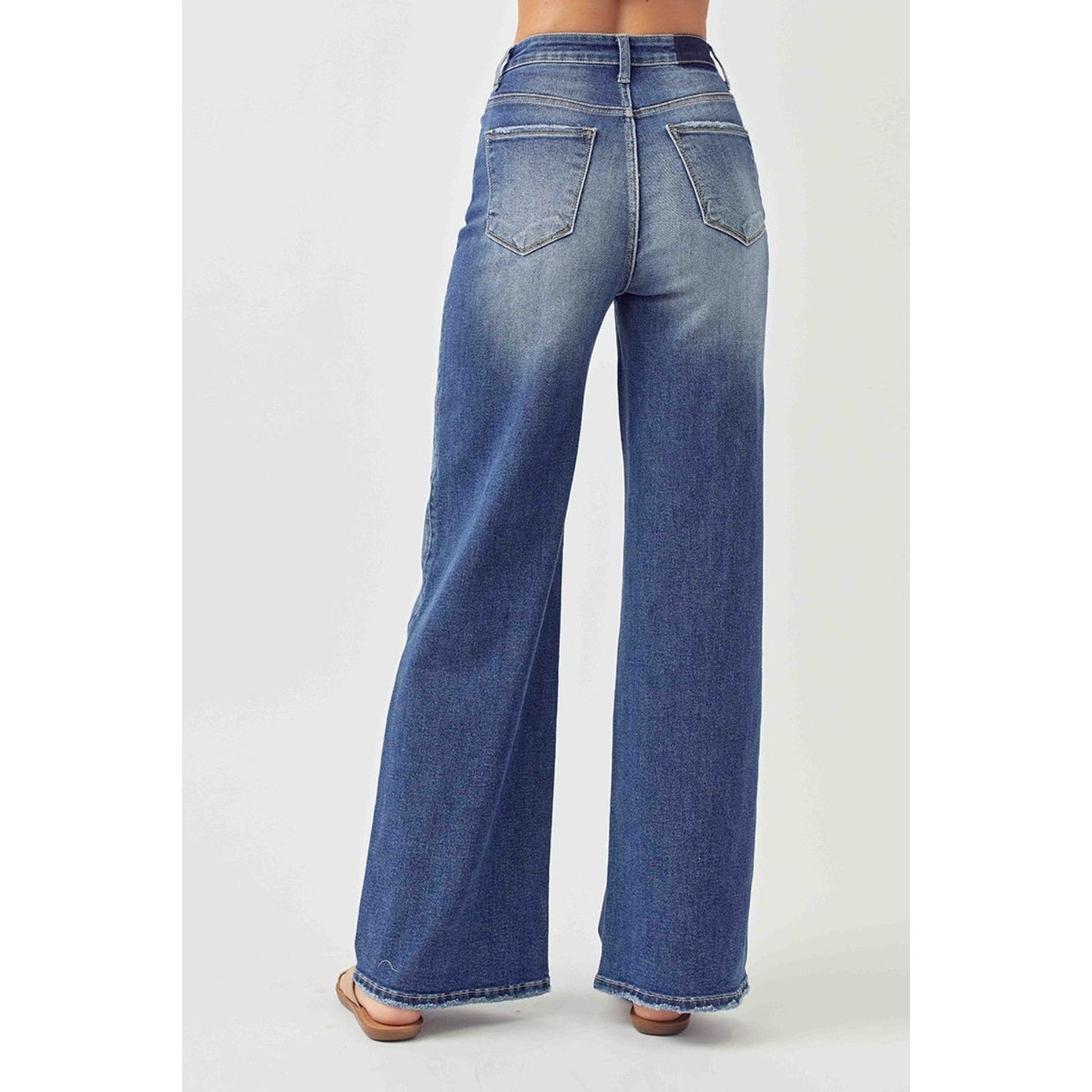 Risen Full Size High Rise Wide Leg Jeans