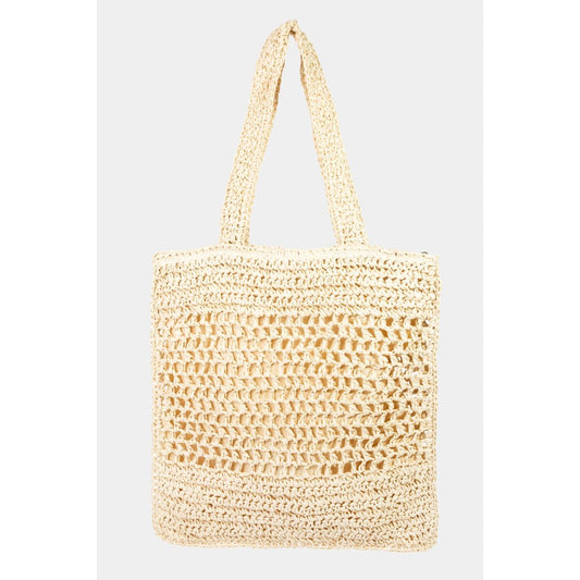 Fame Straw-Paper Crochet Tote Bag