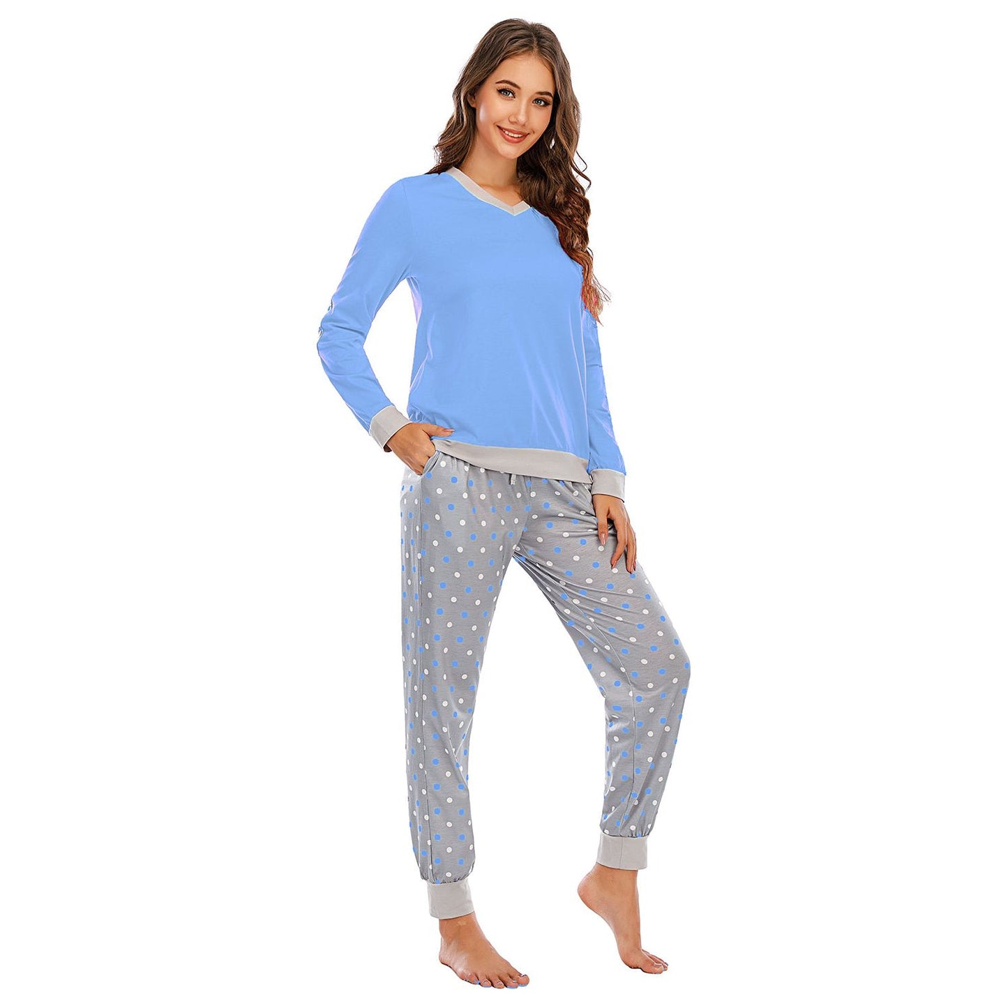 Long Sleeve Top and Polka Dot Pants Set