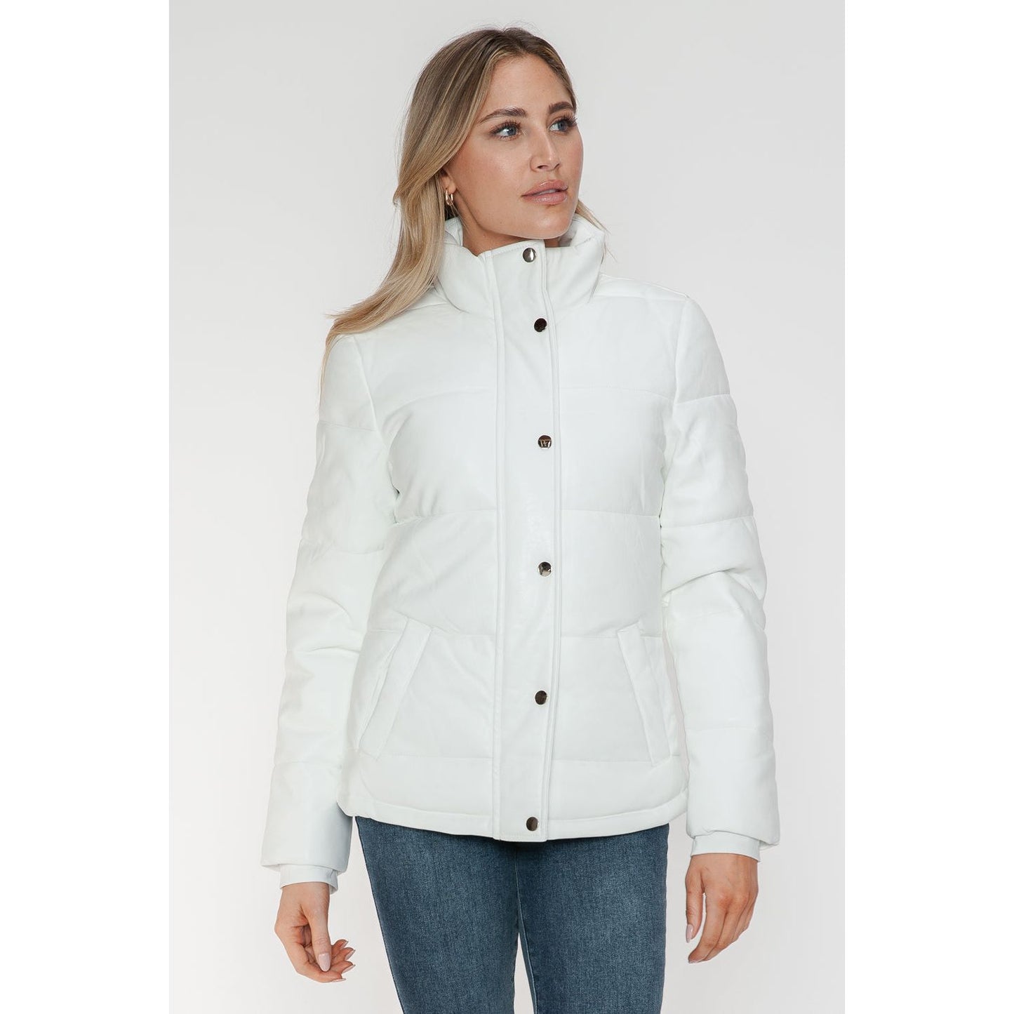 YMI Pocketed Zip Up Turtleneck Puffer Jacket