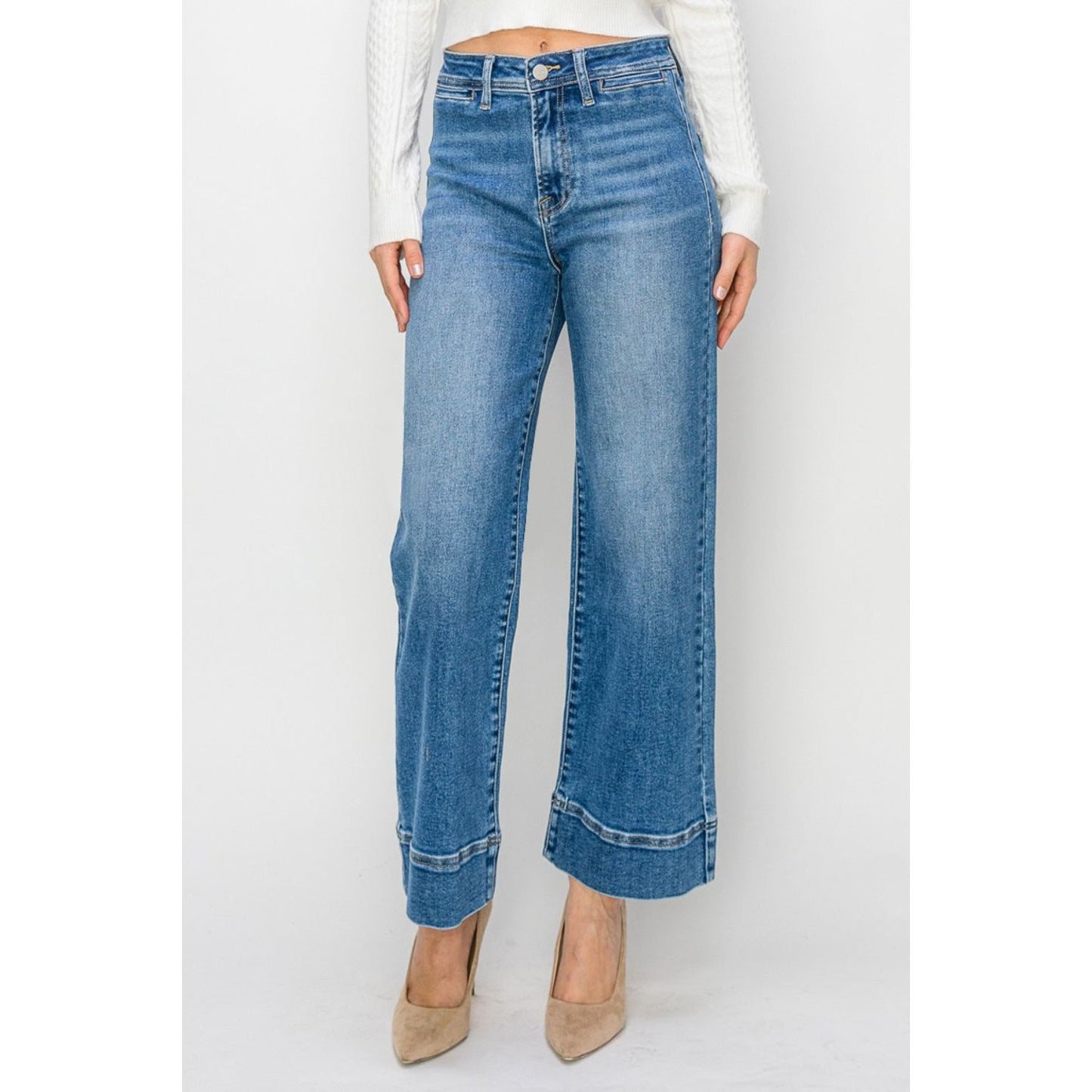 RISEN Full Size High Rise Wide Leg Jeans