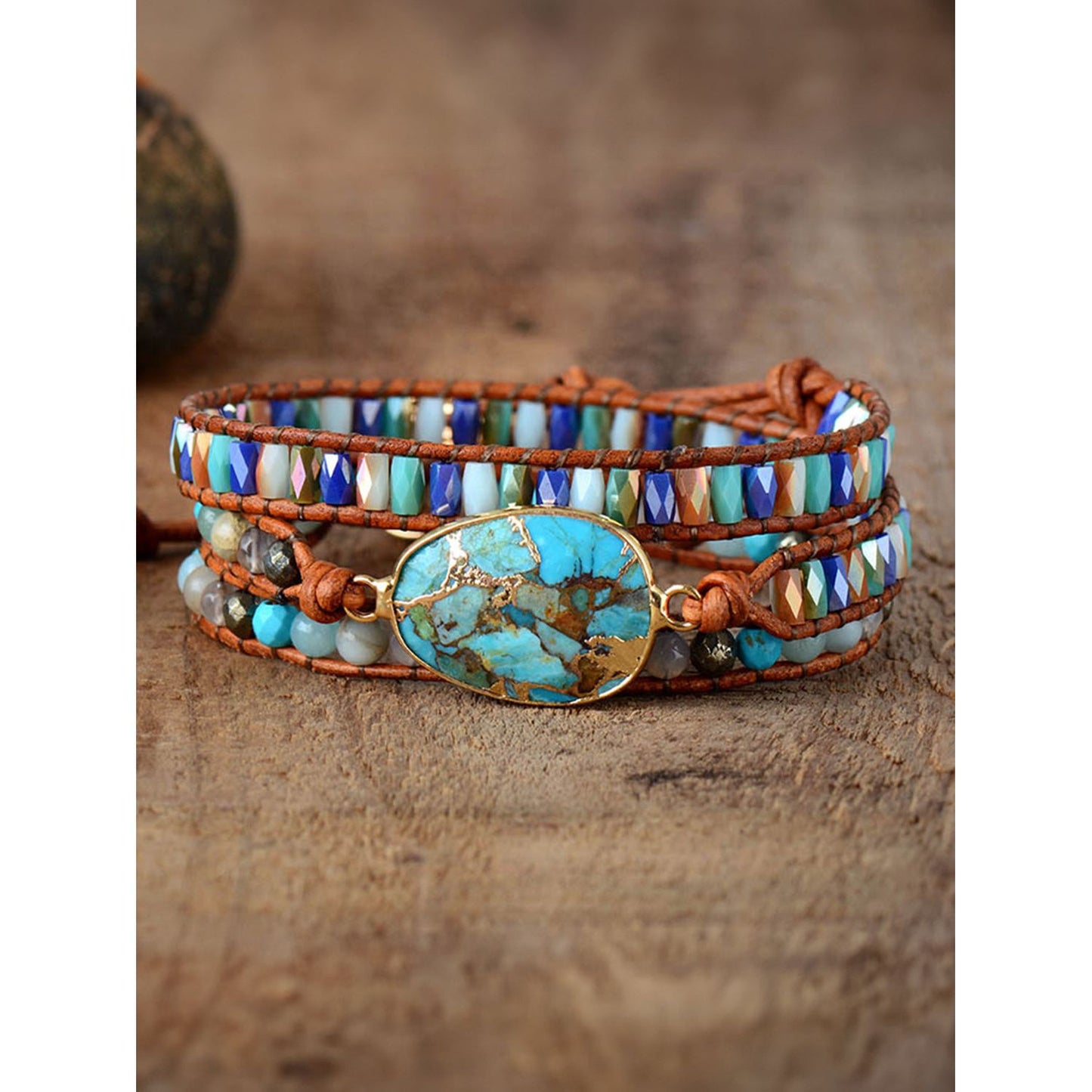 Triple-Layer Natural Stone Bracelet